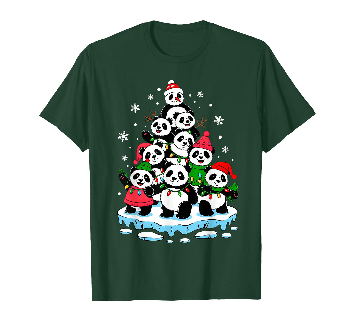 Panda Christmas Tree Panda Lover Xmas Squad Men Women Kids T-Shirt
