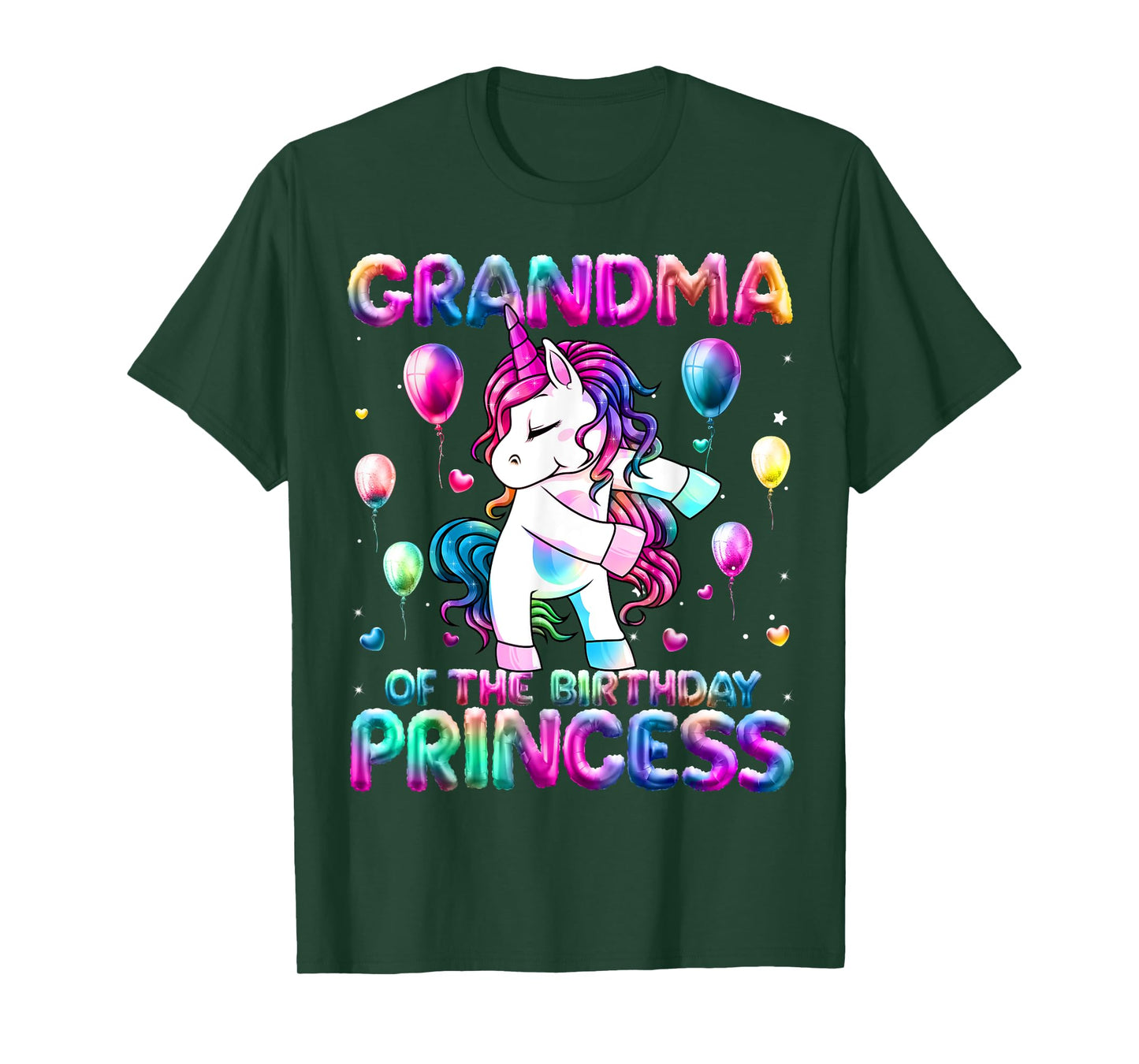 Grandma of the Birthday Princess Girl Flossing Unicorn Mimi T-Shirt