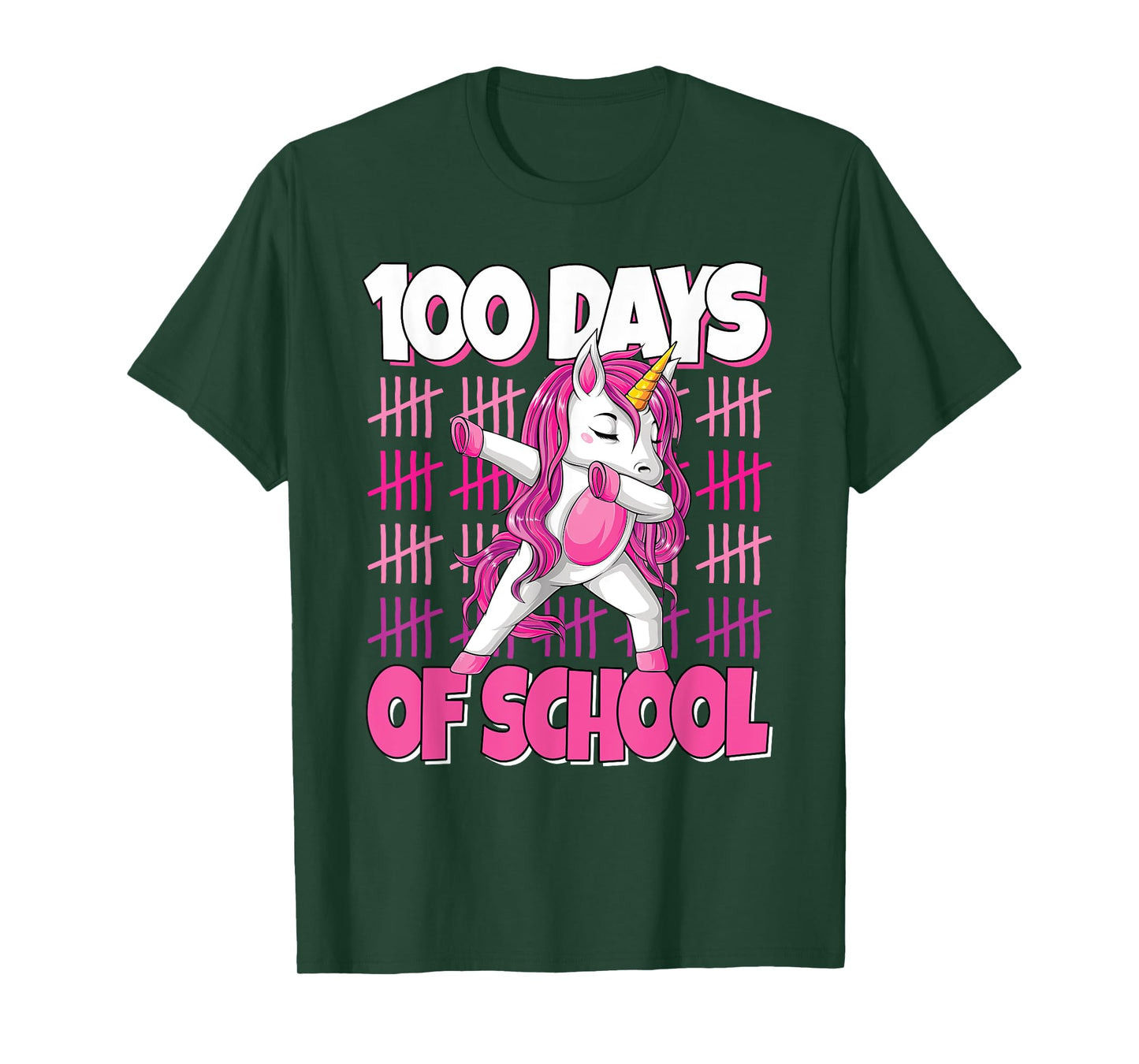 100 Days Of School Dabbing Unicorn 100th Day Of School Girls T-Shirt