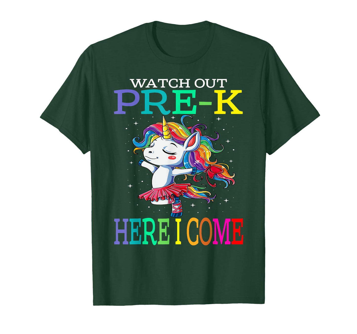 Watch Out Pre-K Here I Come Unicorn Back To School T-Shirt