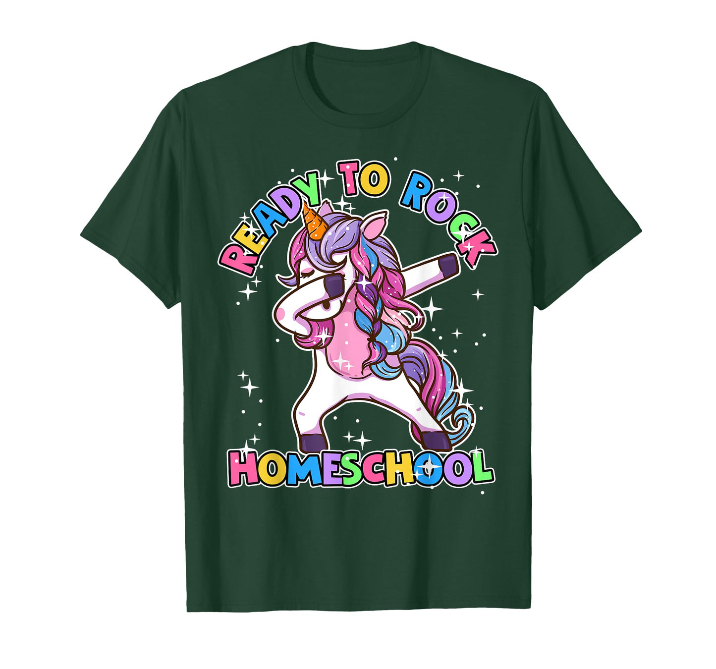 Homeschool Unicorn First Day Of School Outfit Girls T-Shirt