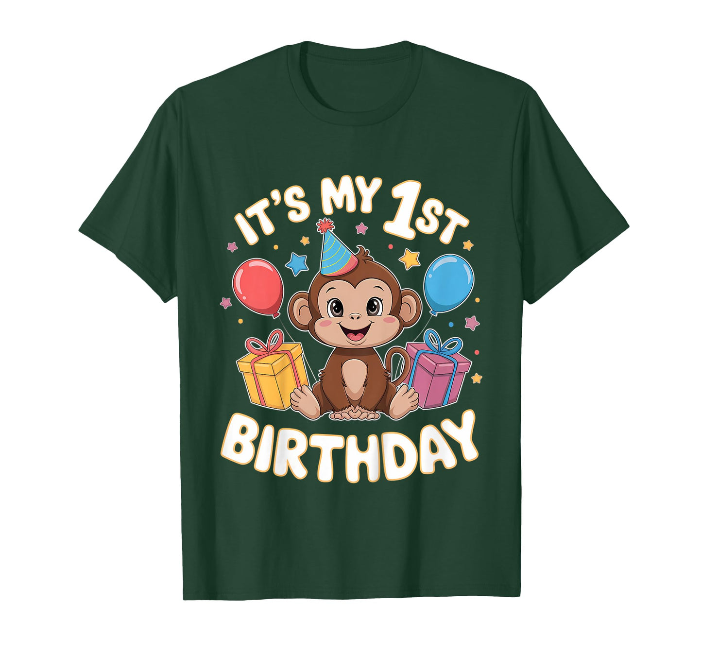 Kids 1st Birthday Monkey Party Design T-Shirt
