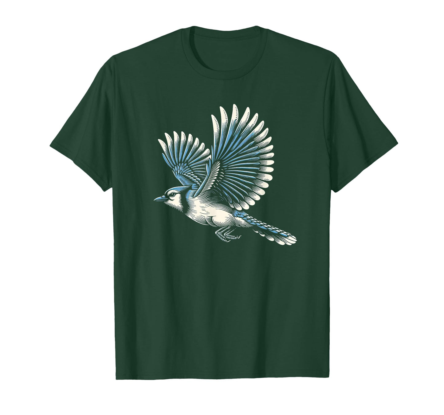 Flying Blue Jay Bird Graphic Art Design For Women And Men T-Shirt