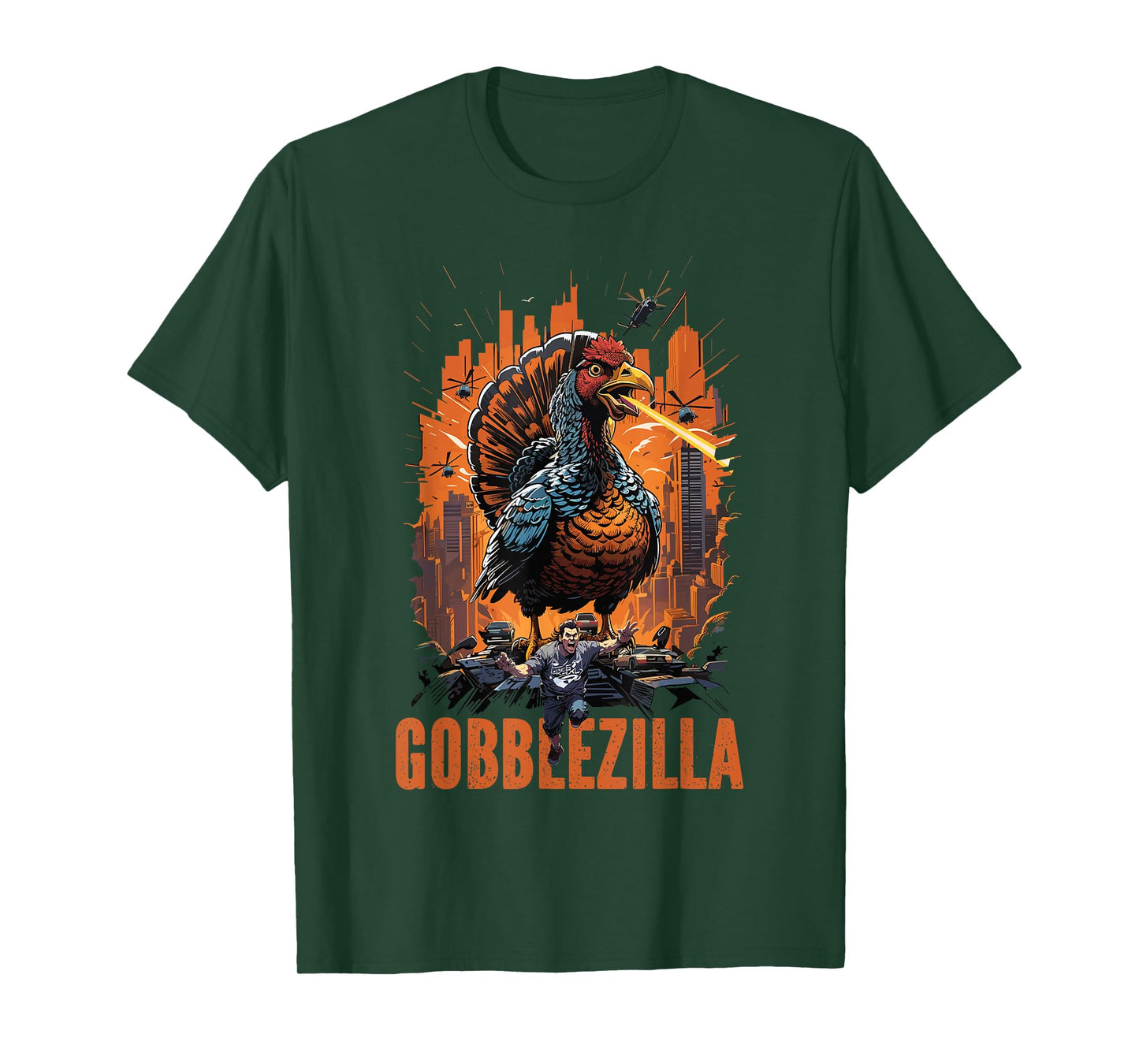 Funny Gobblezilla Angry Turkey Thanksgiving Men Women Teens T-Shirt