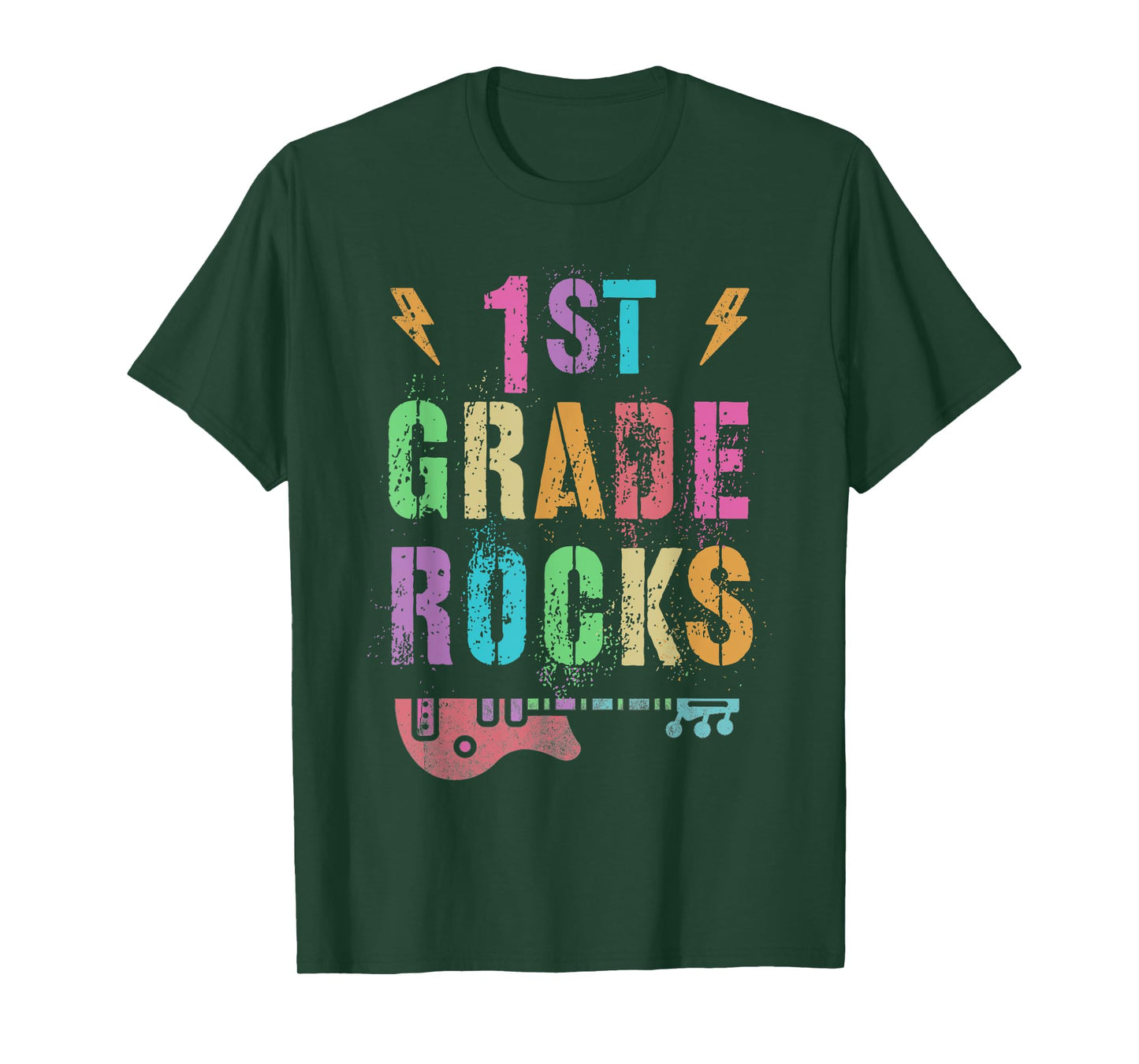 Hello 1st GRADE ROCKS Teacher FIRST Grader Little Rockstar Men Women Girls Kids T-Shirt