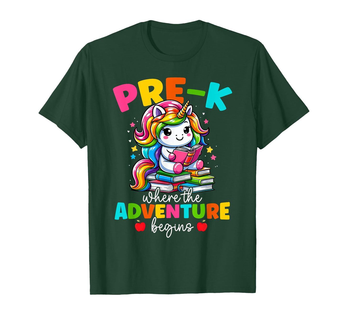 Pre-K Where The Adventure Begins Unicorn Back To School T-Shirt