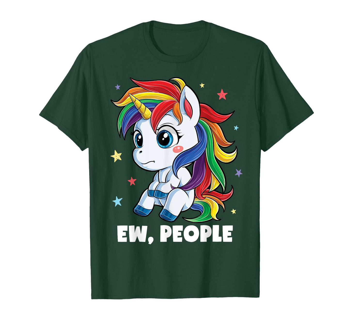 Unicorn Ew People Girls Kids Funny Rainbow Unicorns T-Shirt