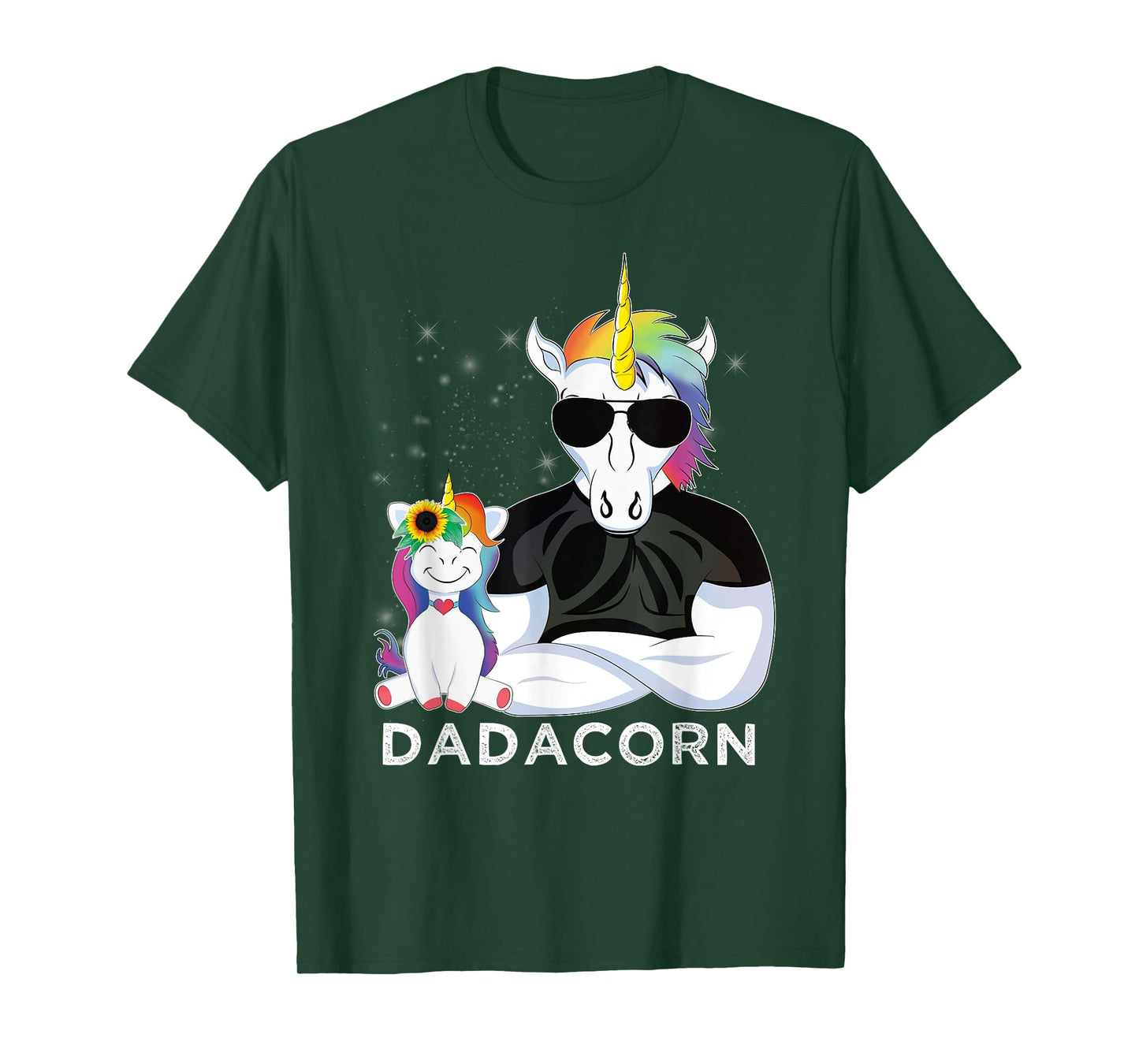 Dadacorn Muscle Unicorn A Father Daughter Funny Design T-Shirt