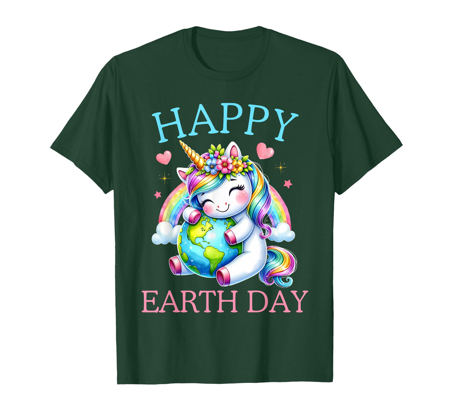 Cute Unicorn Happy Earth Day Groovy Women Men Kids T-Shirt
