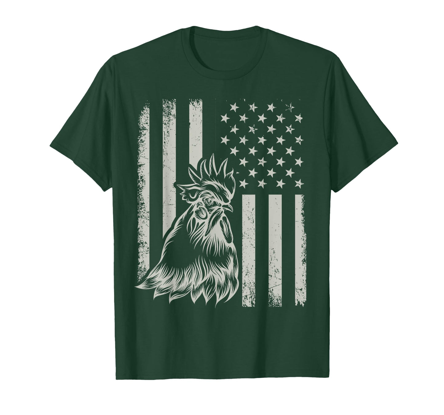 Proud Patriotic Chicken Rooster Farmer Lover American Flag T-Shirt