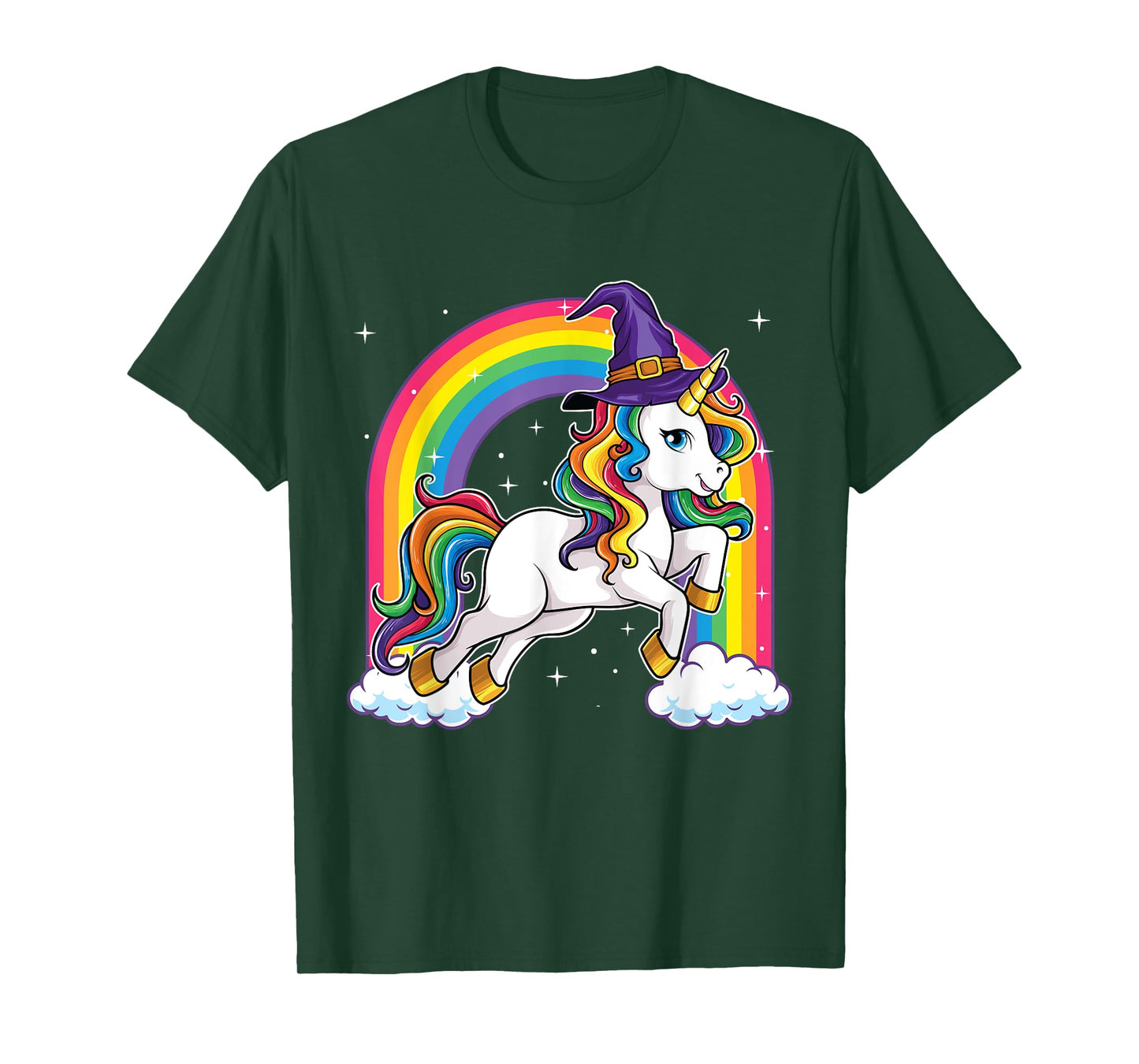 Unicorn Halloween Shirt for Girls Kids Women Witch T-Shirt