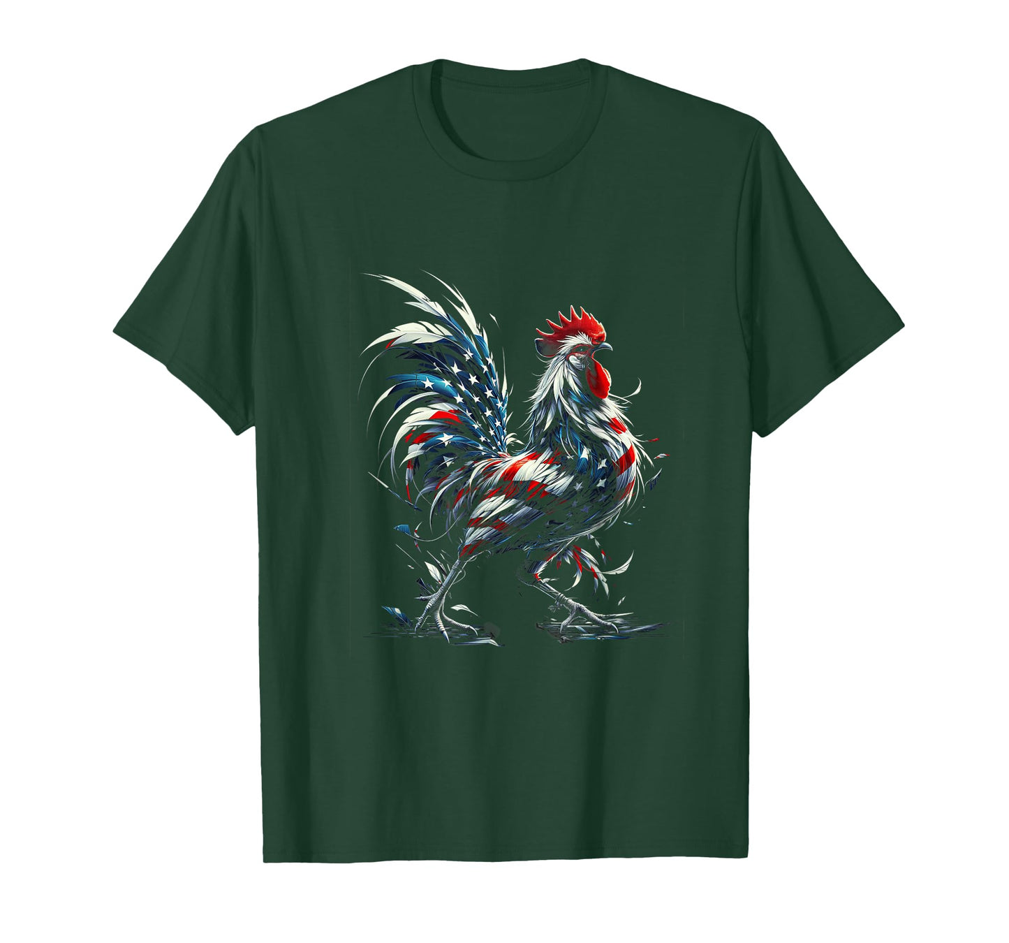American Flag Rooster Chicken 4th of July Animal T-Shirt
