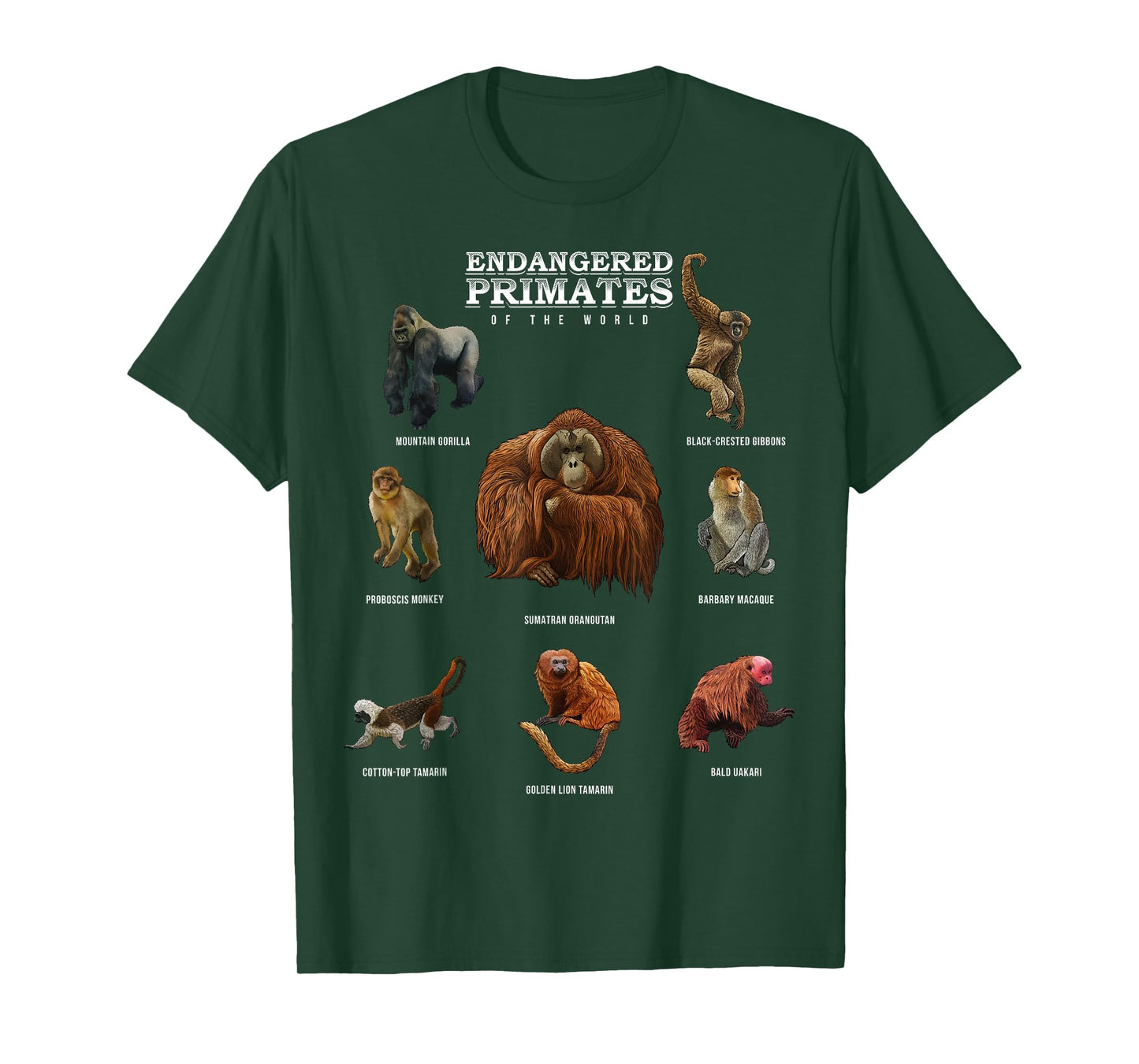 Endangered Primates of the World Shirt Wildlife Zoology Wild T-Shirt