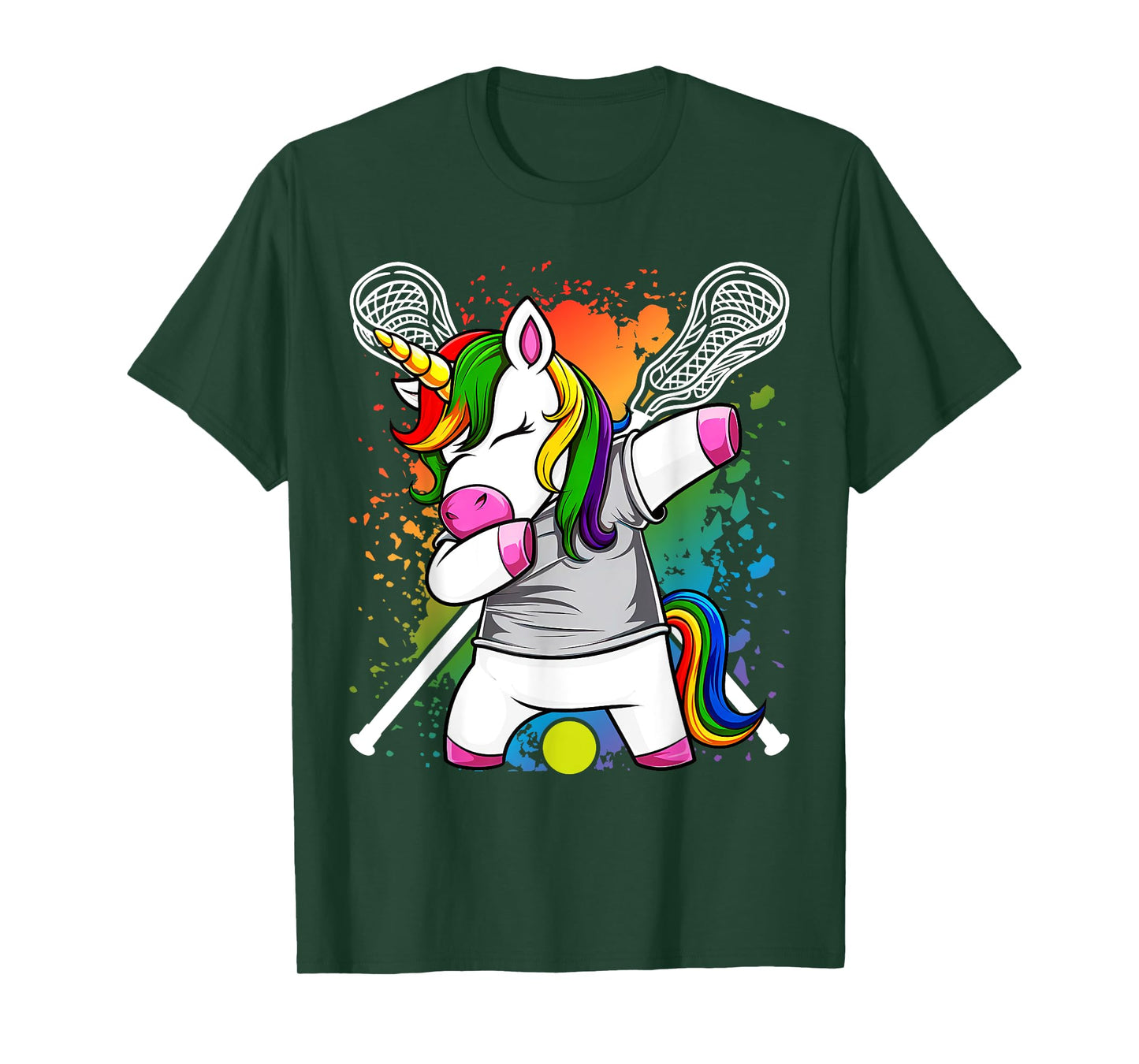 Unicorn Head Lacrosse Funny Lax Sports Women Kids Girls T-Shirt