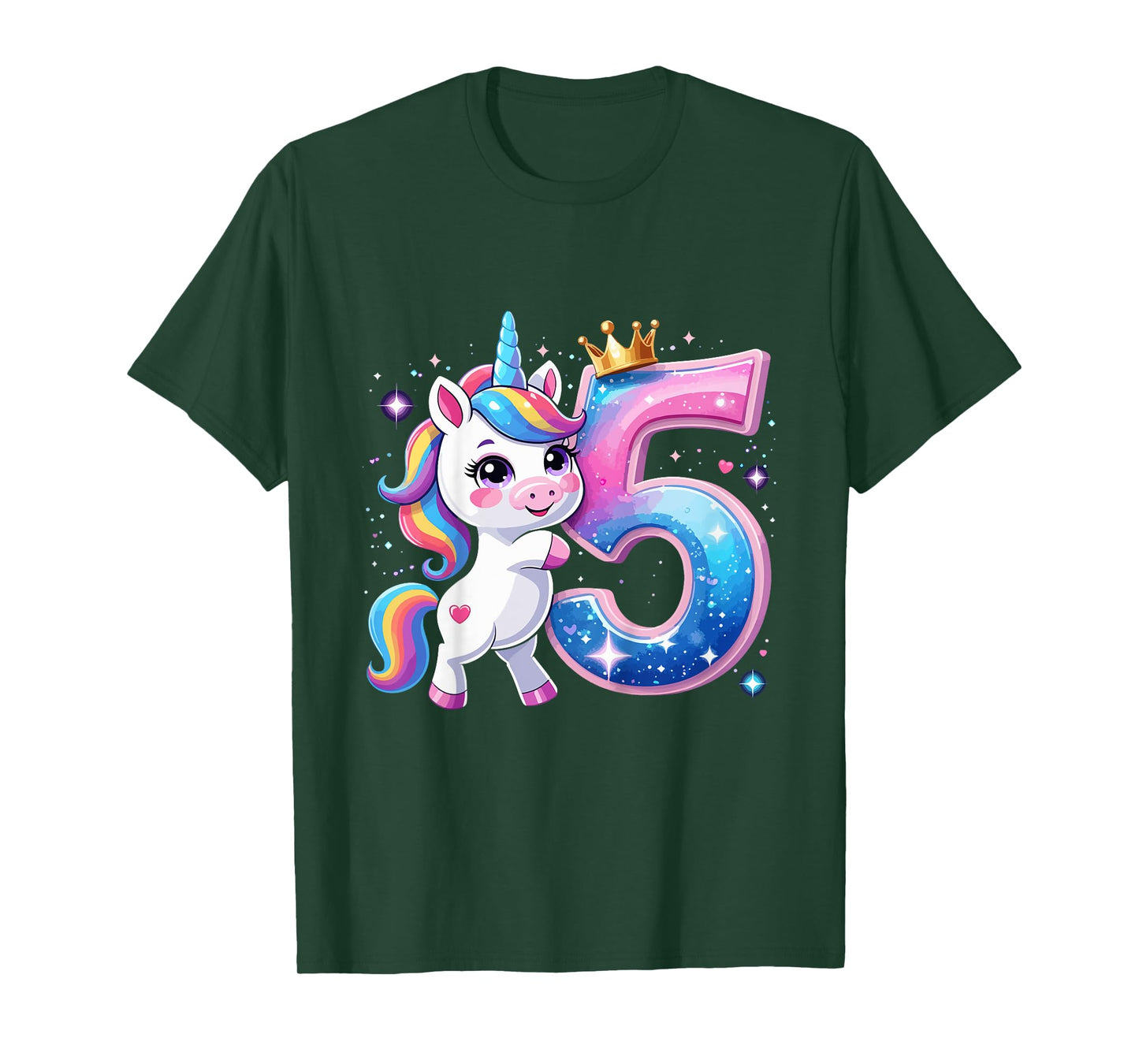 Birthday 5 Years Old 5th Birthday Girls Unicorn T-Shirt
