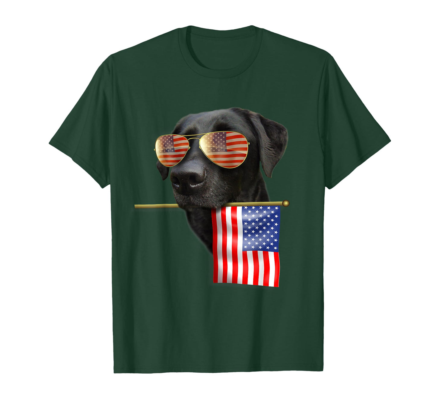4th of July Shirt Fun American Flag Labrador Dog Lover Gift T-Shirt