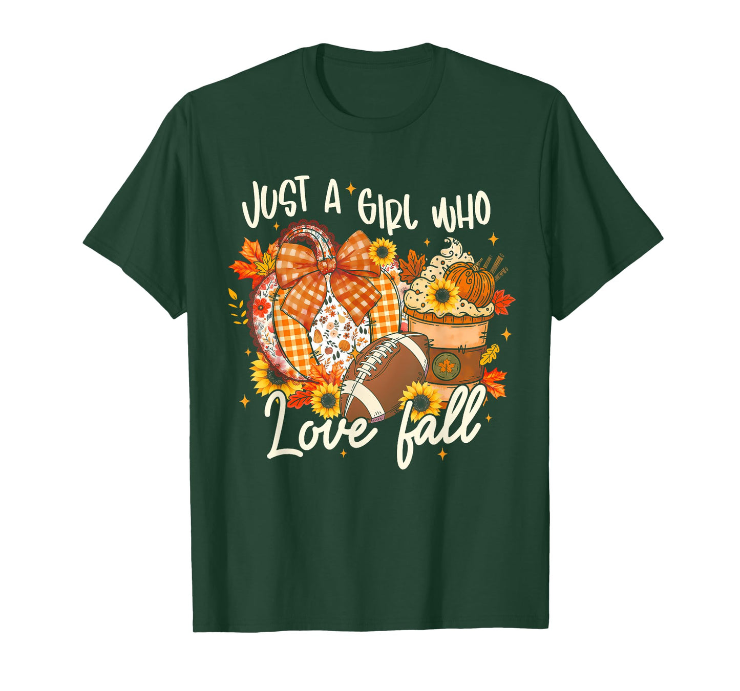 Just A Girl Who Loves Fall Coquette Pumpkin Spice Football T-Shirt