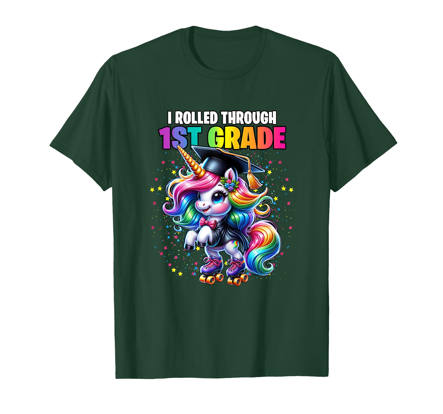 Graduation 1st Grade Unicorn Roller Skate Girls Grad T-Shirt