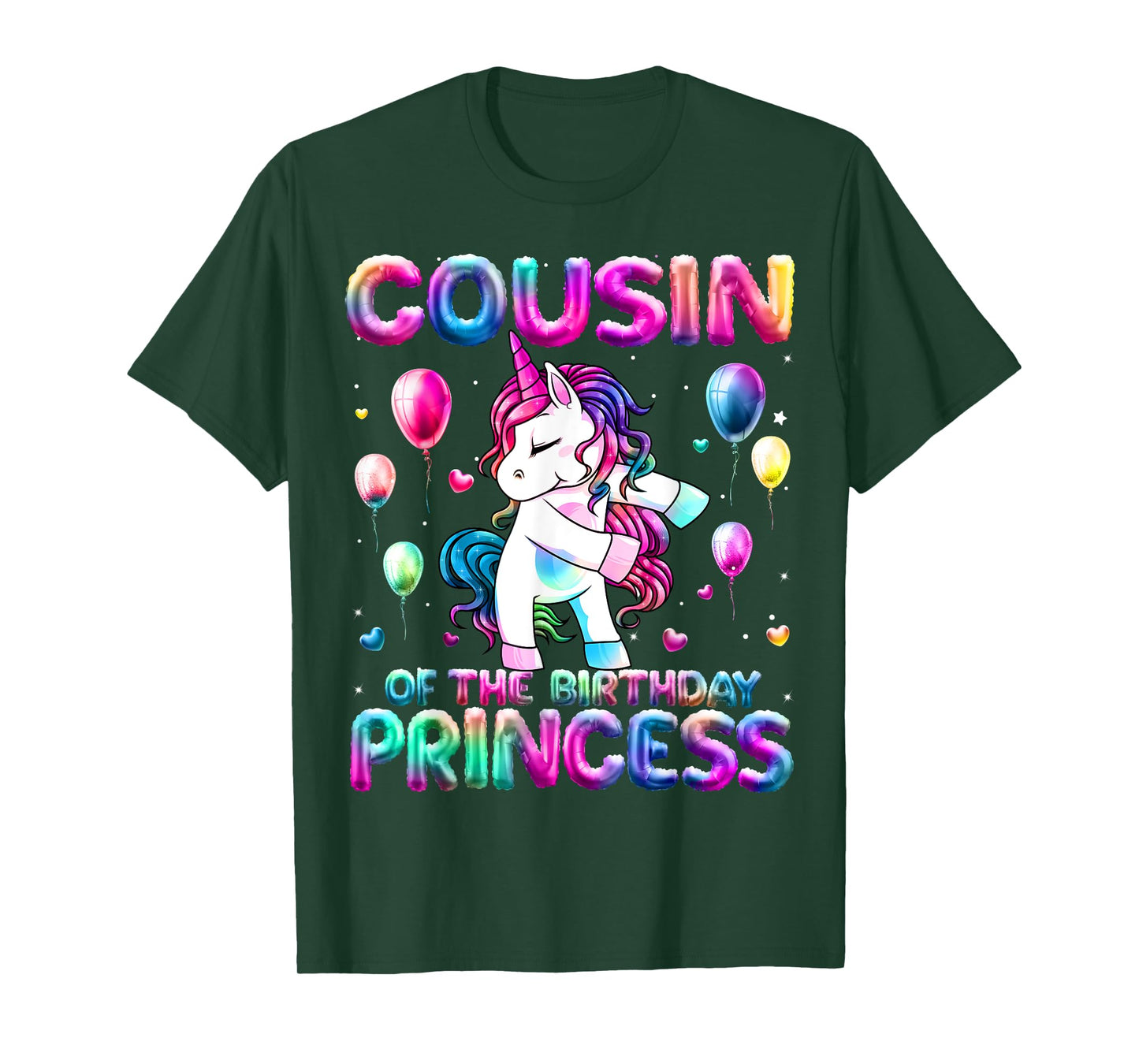 Cousin of the Birthday Princess Girl Flossing Unicorn Cousin T-Shirt
