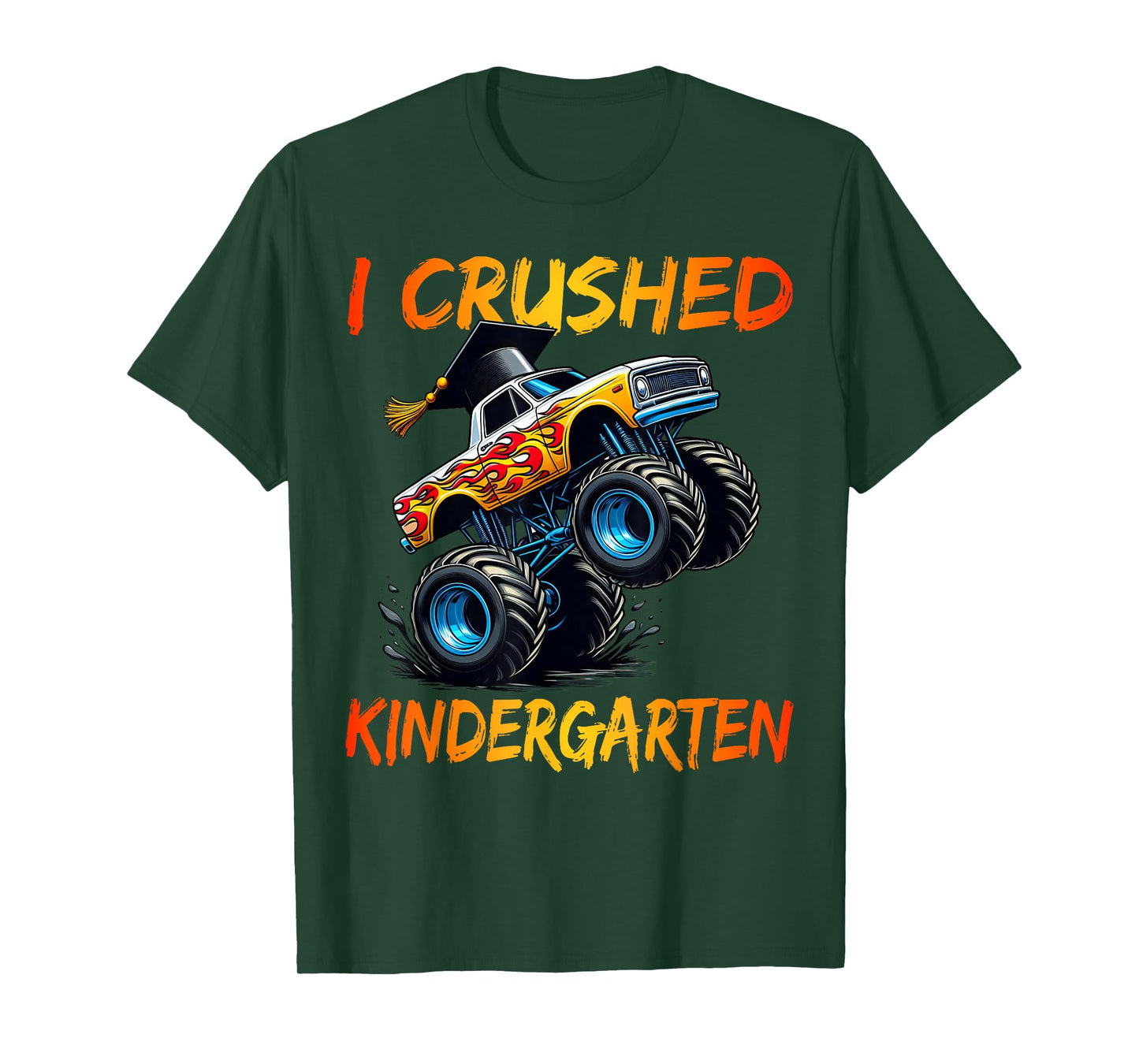 I Crushed Kindergarten Graduation Monster Truck Preschool T-Shirt