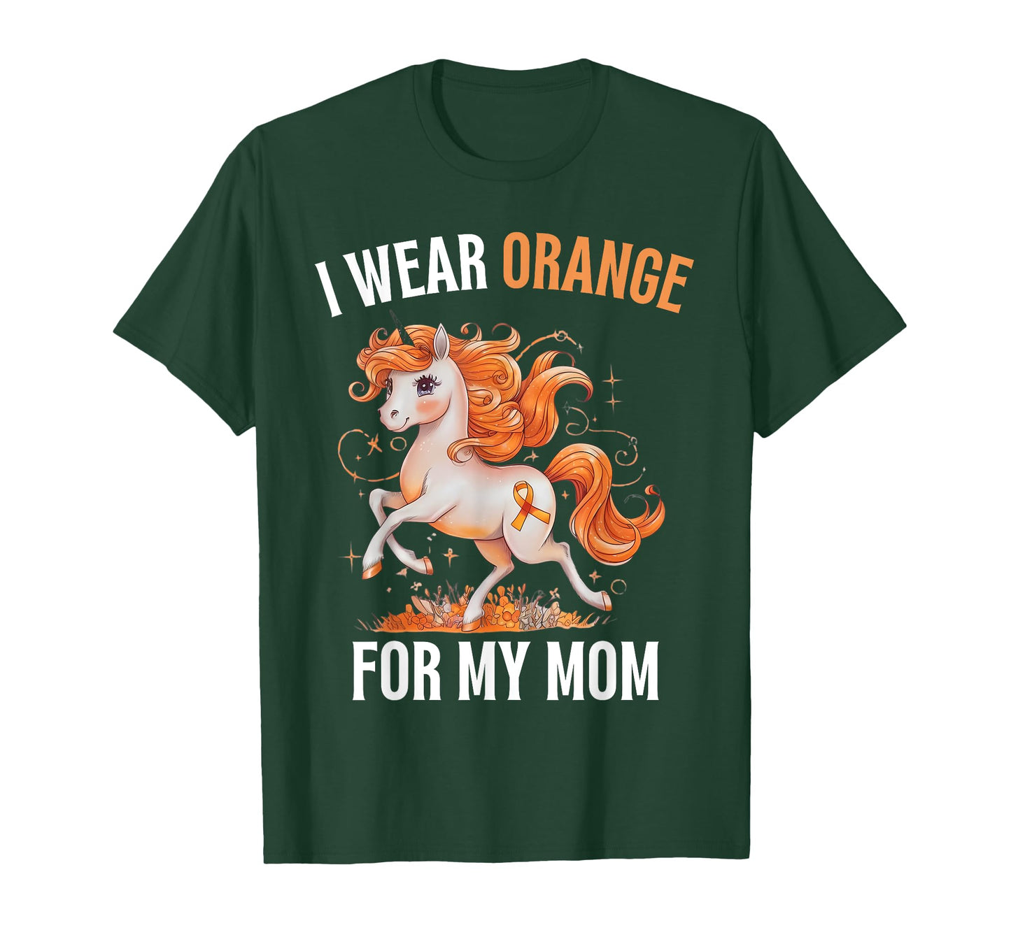 I Wear Orange For My Mom Unicorn MS Awareness T-Shirt