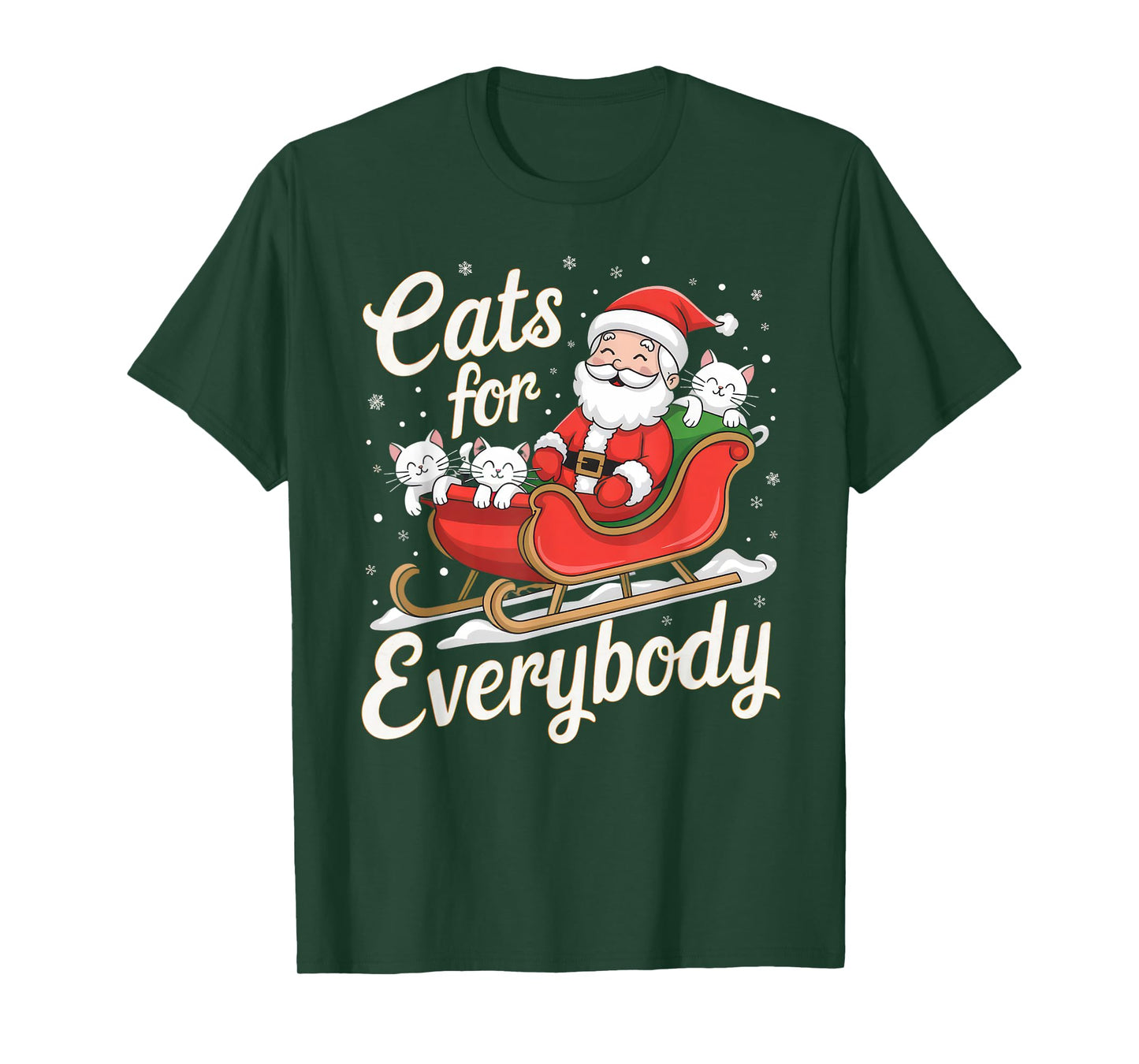 Cats for Everybody Christmas Shirt Funny Xmas Women Santa T-Shirt