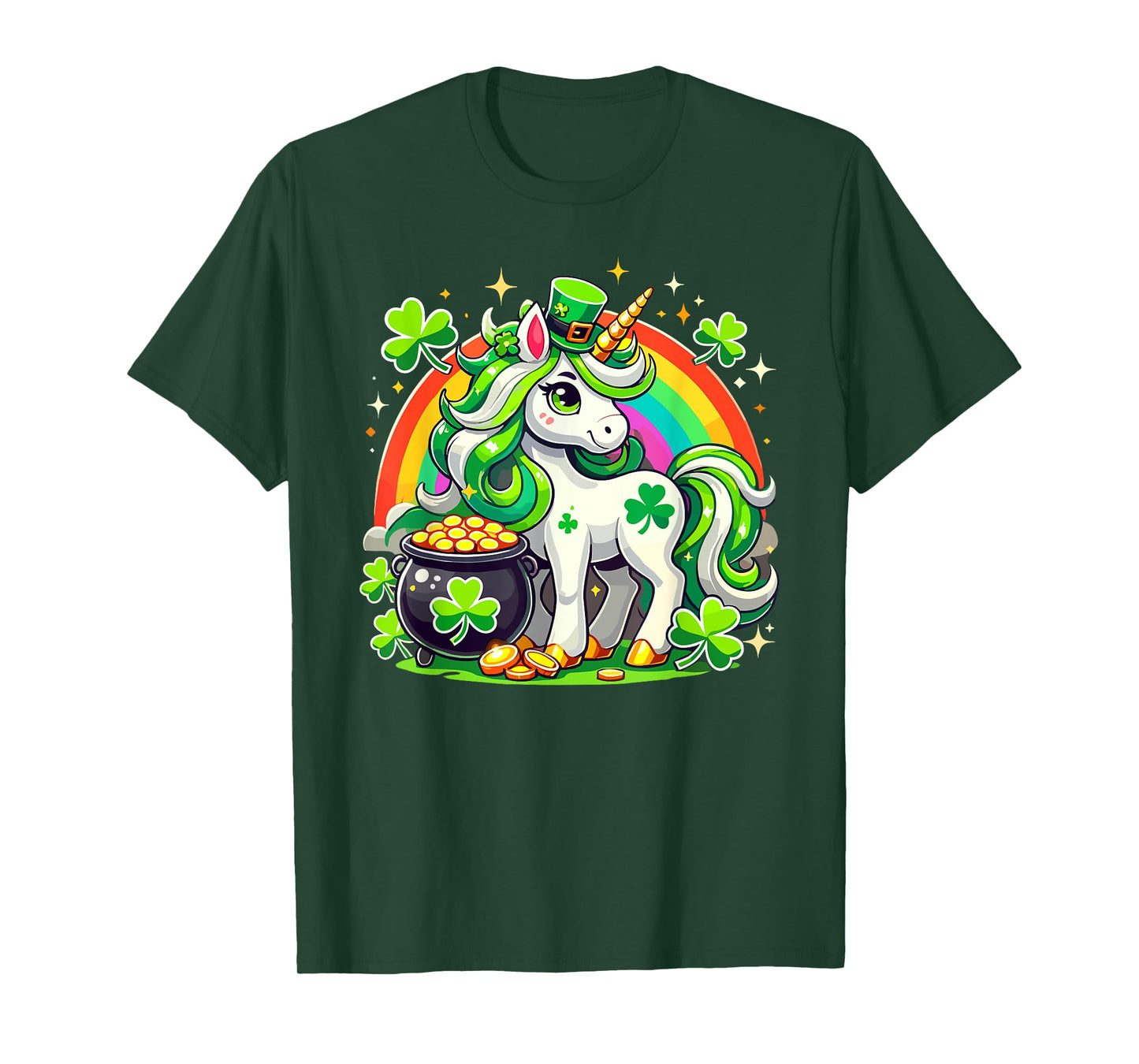 Cute Unicorn Lepricorn Outfit Toddler Girls St Patricks Day T-Shirt