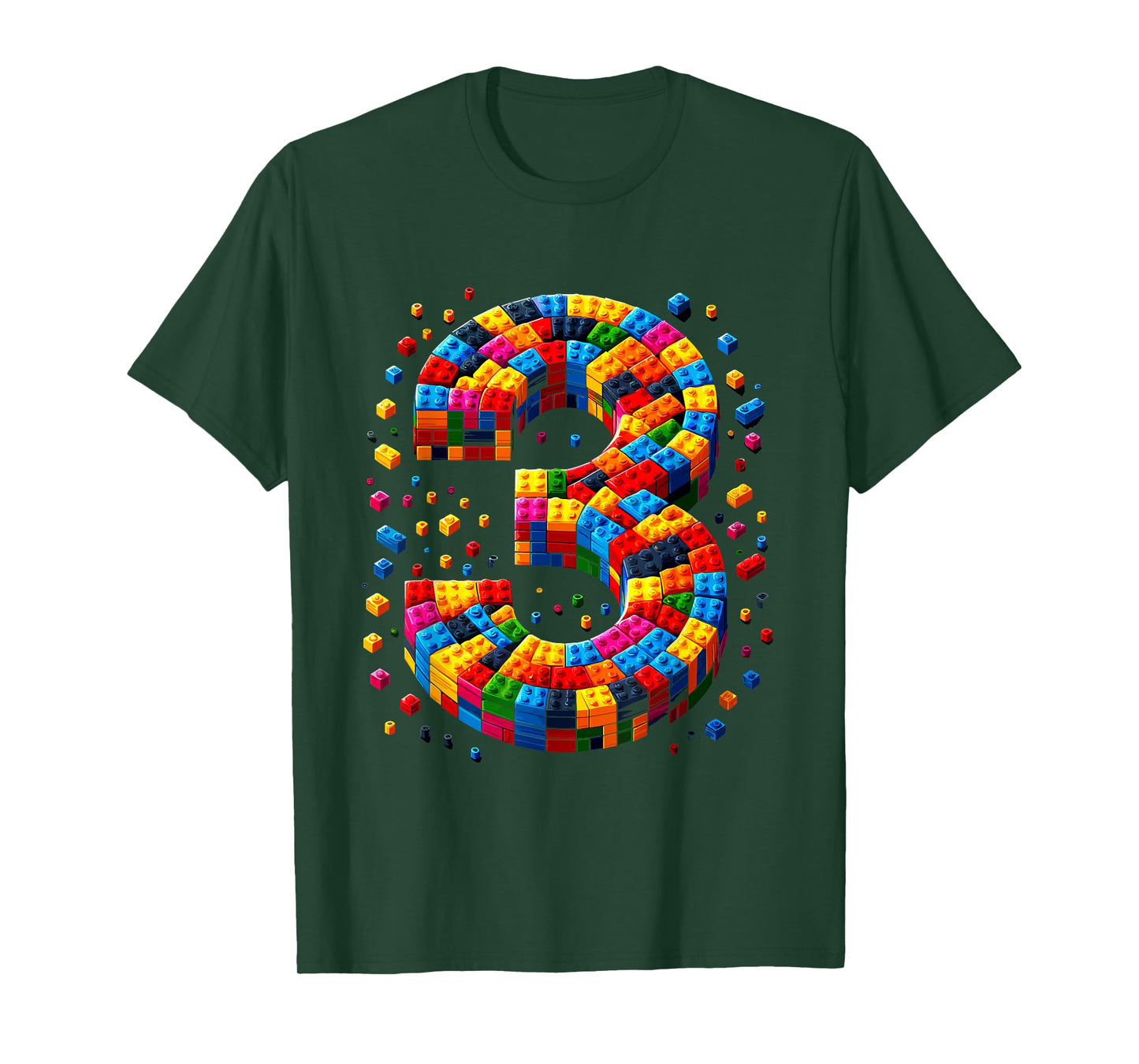 3 Year Old Blocks Building Master Builder 3th Birthday Boy T-Shirt