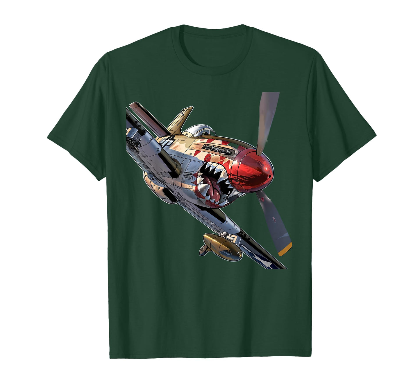 Fun Cartoon P-51 Fighter Plane Aircraft Warbird Hobbyist T-Shirt