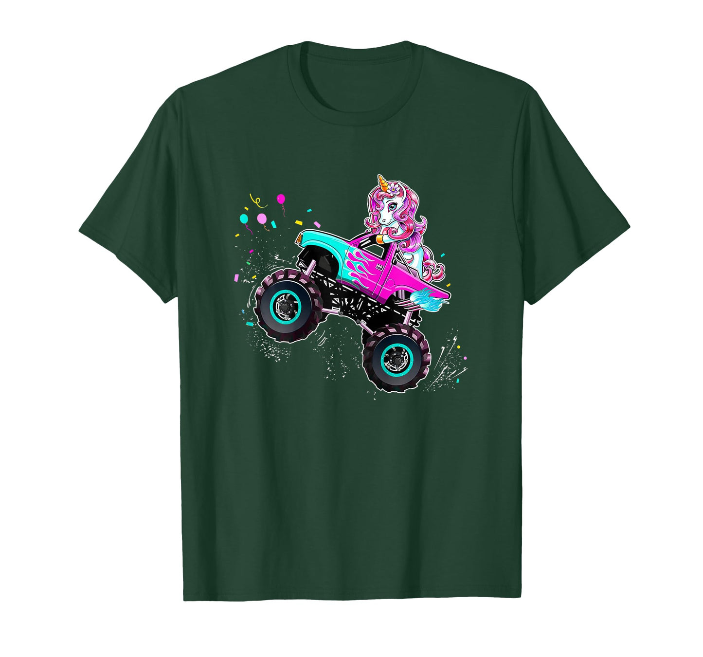 Unicorn Drive a Monster Truck -Unicorn Birthday Daughter T-Shirt