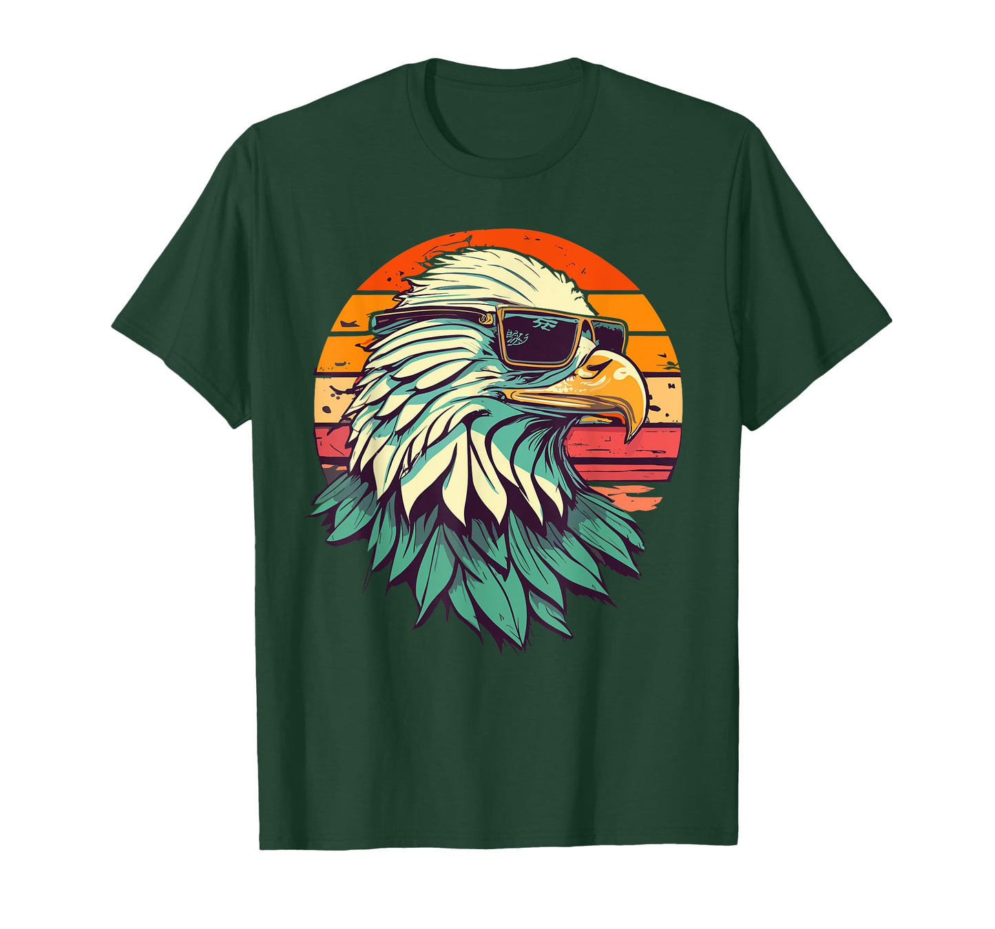 Vintage Eagle with Sunglasses - Retro American Bald Eagle T-Shirt