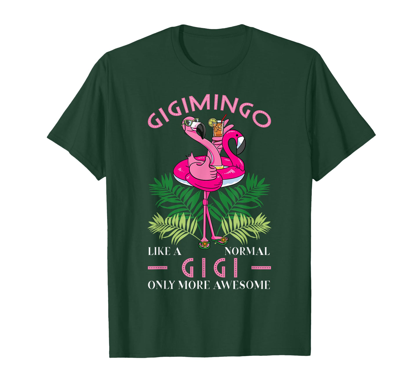 Gigimingo Grandmother Flamingo Lover Gramma Grandma Granny T-Shirt