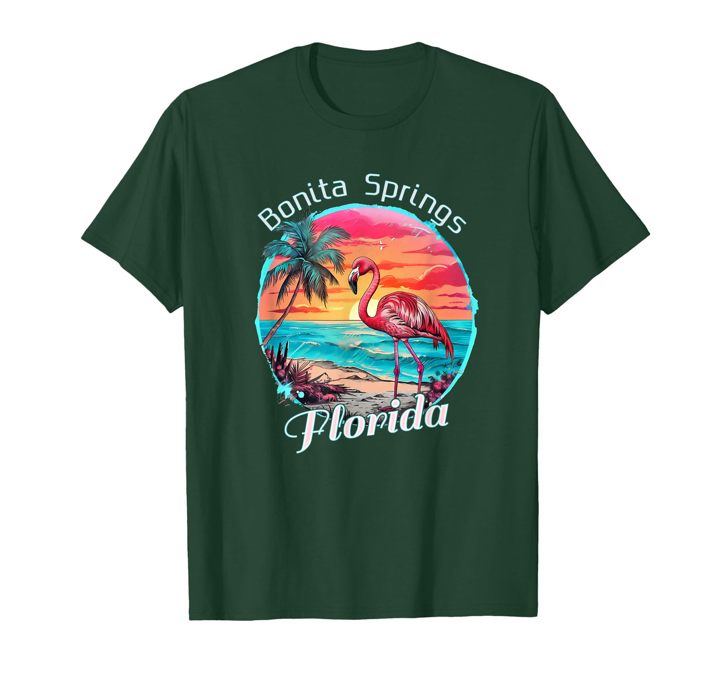 Bonita Springs Florida Beach Flamingo Tropical Souvenir T-Shirt