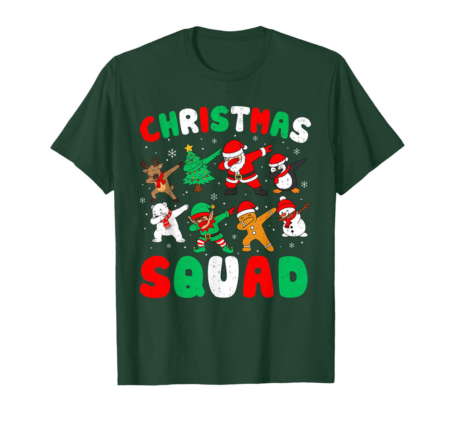 Funny Christmas Squad Santa Dabbing Elf Xmas Family Matching T-Shirt