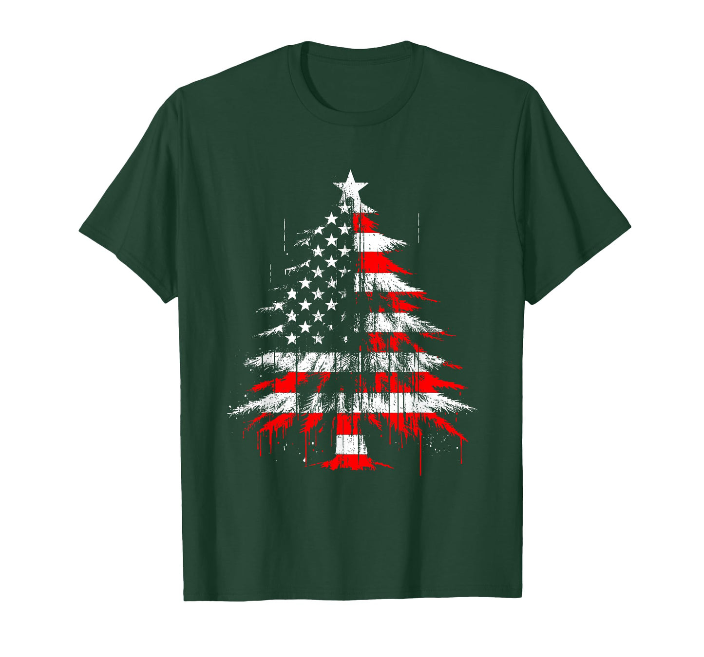 Christmas Tree American Flag - Patriotic USA Xmas Lover T-Shirt