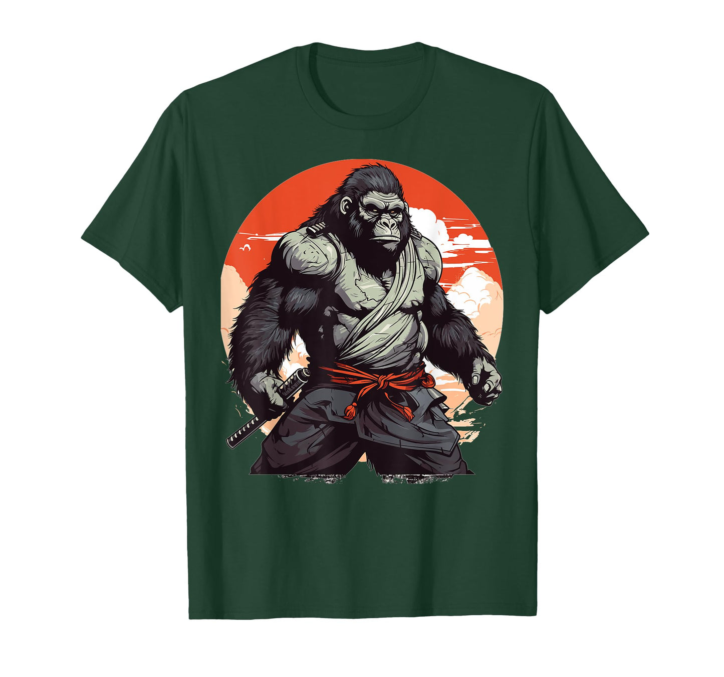 Samurai Monkey Warrior Japanese Ninja Gorilla Kawaii T-Shirt