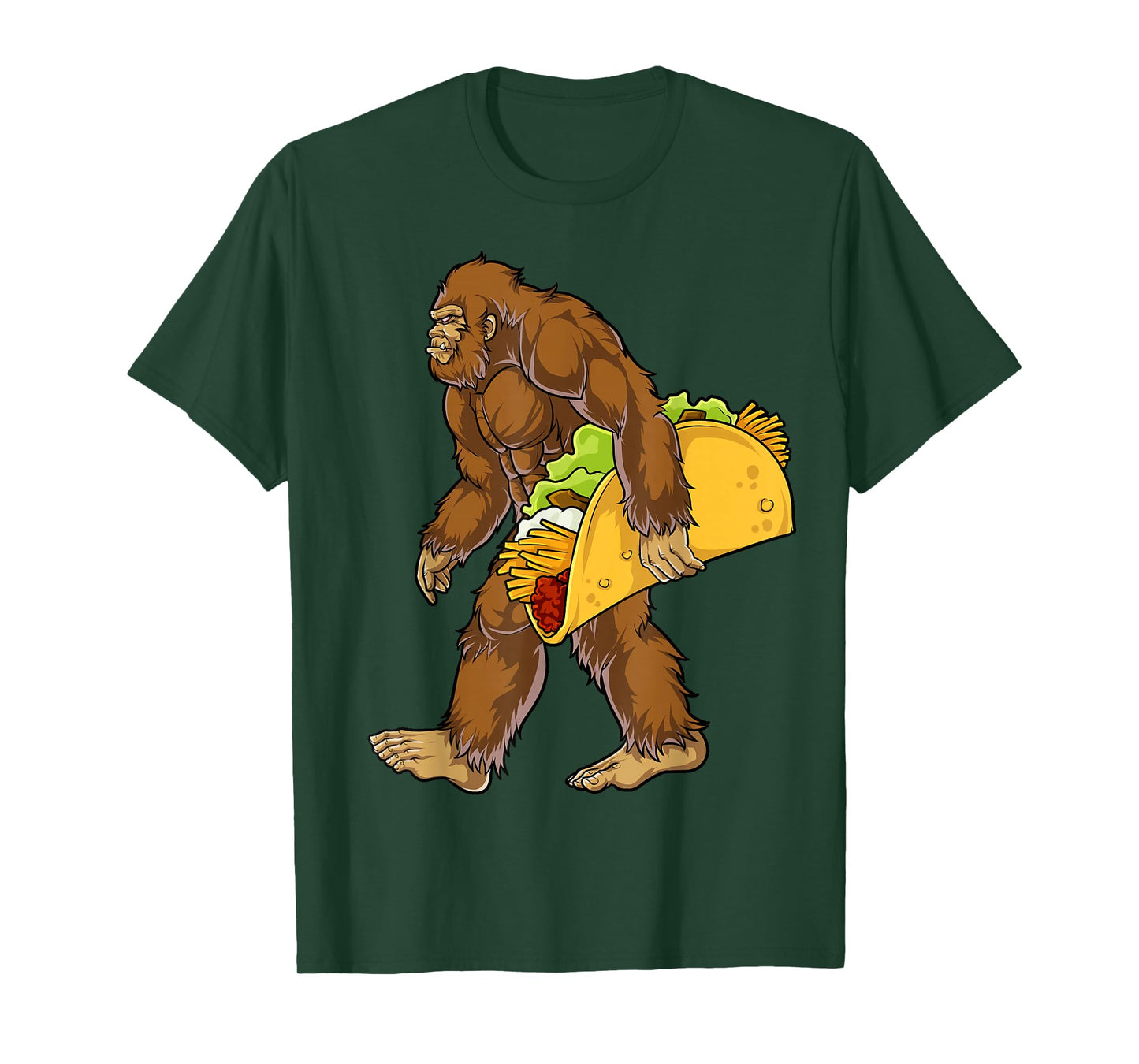 Bigfoot Carrying Taco Funny Cinco de Mayo Boys Men Sasquatch T-Shirt