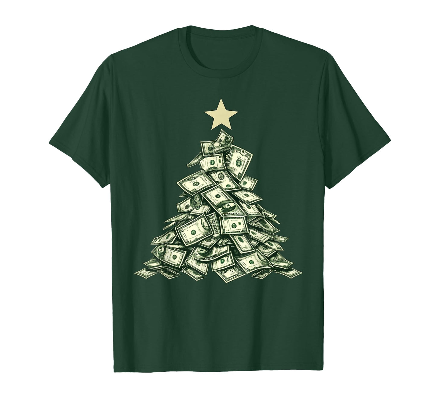 Christmas Tree Dollar Bills Money T-Shirt
