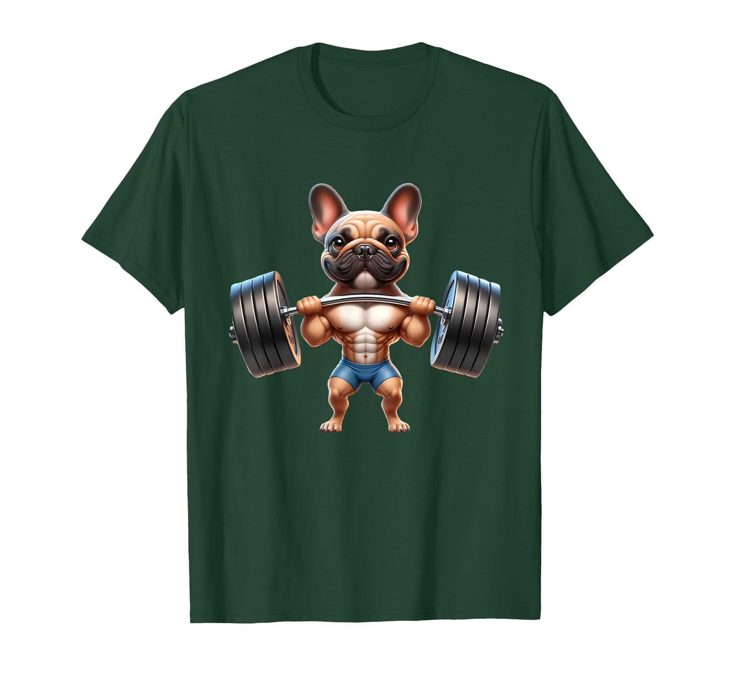 French Bulldog Gym Frenchie Weightlifter Bodybuilding T-Shirt for Men Women Kids
