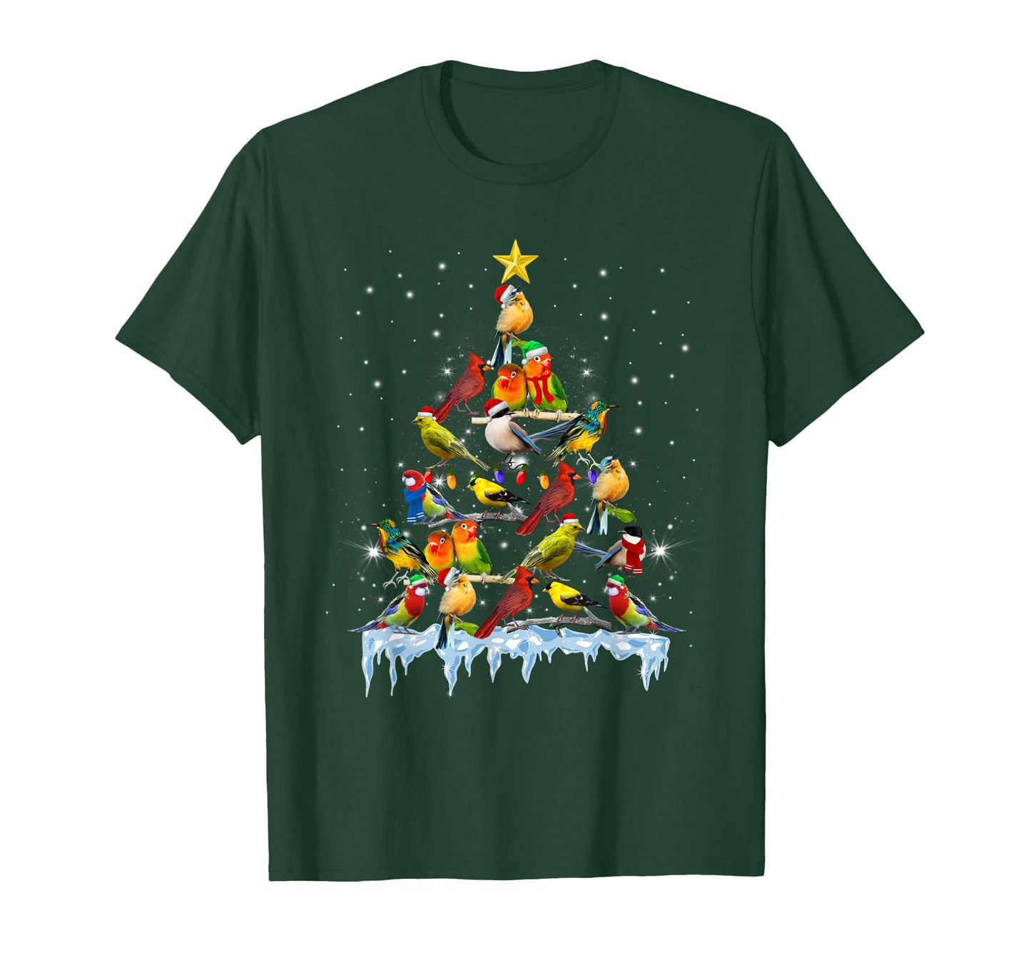 Parrot Christmas Tree Lights Funny Bird Lover Parrot T-Shirt