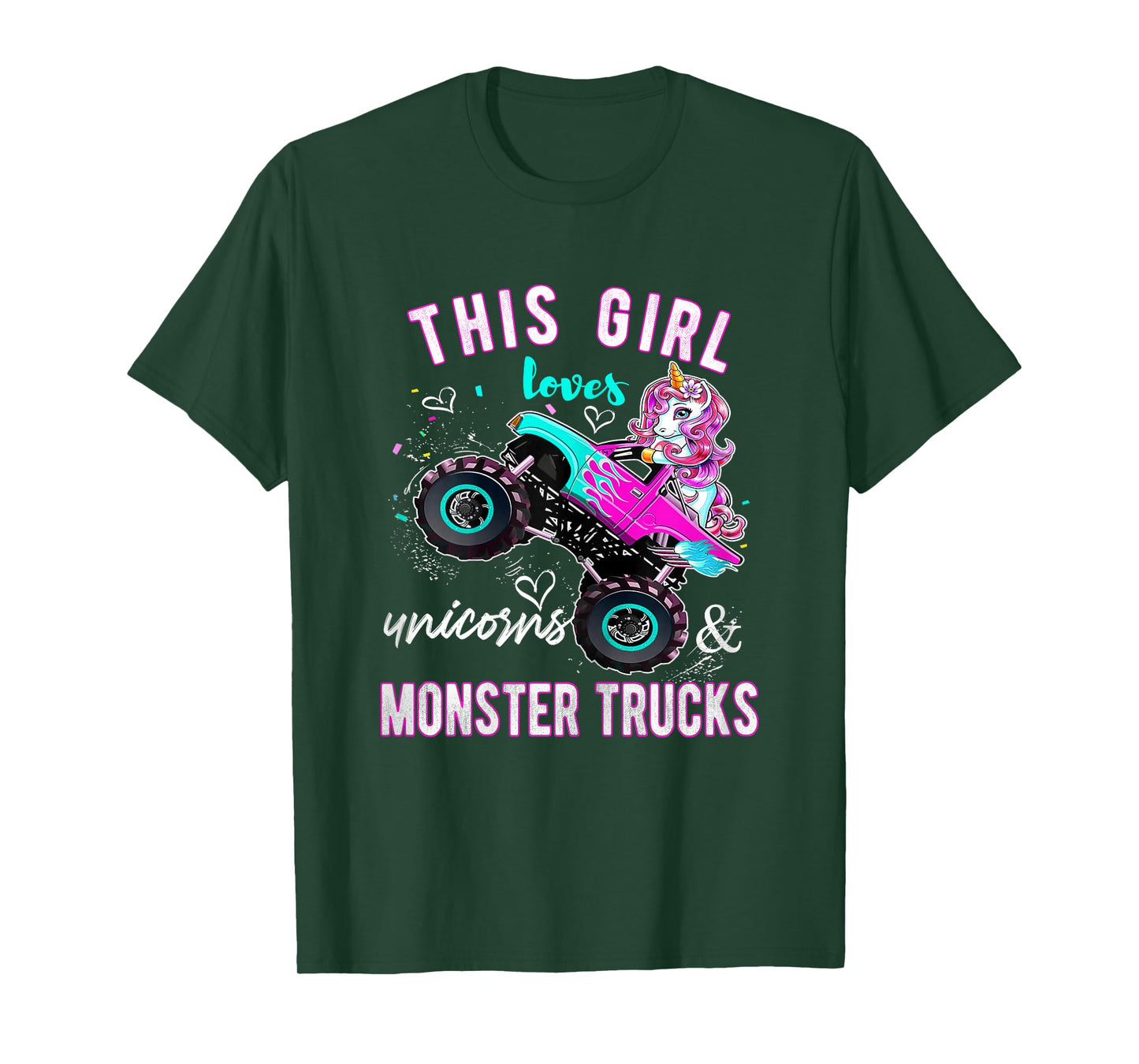 Unicorn Drive a Monster Truck -Unicorn Birthday Daughter T-Shirt