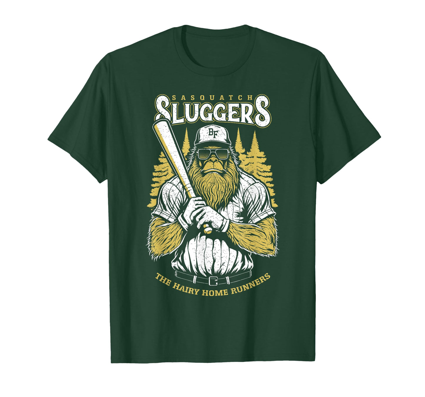 Bigfoot Baseball Player Coach Funny Cryptid Sasquatch Team T-Shirt