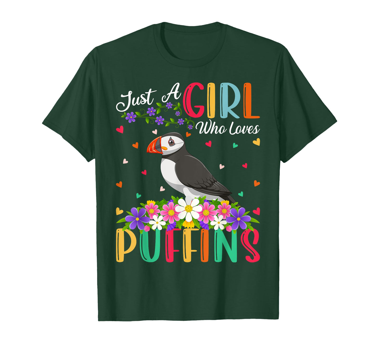 Puffin Bird Lover Just A Girl Who Loves Puffins T-Shirt