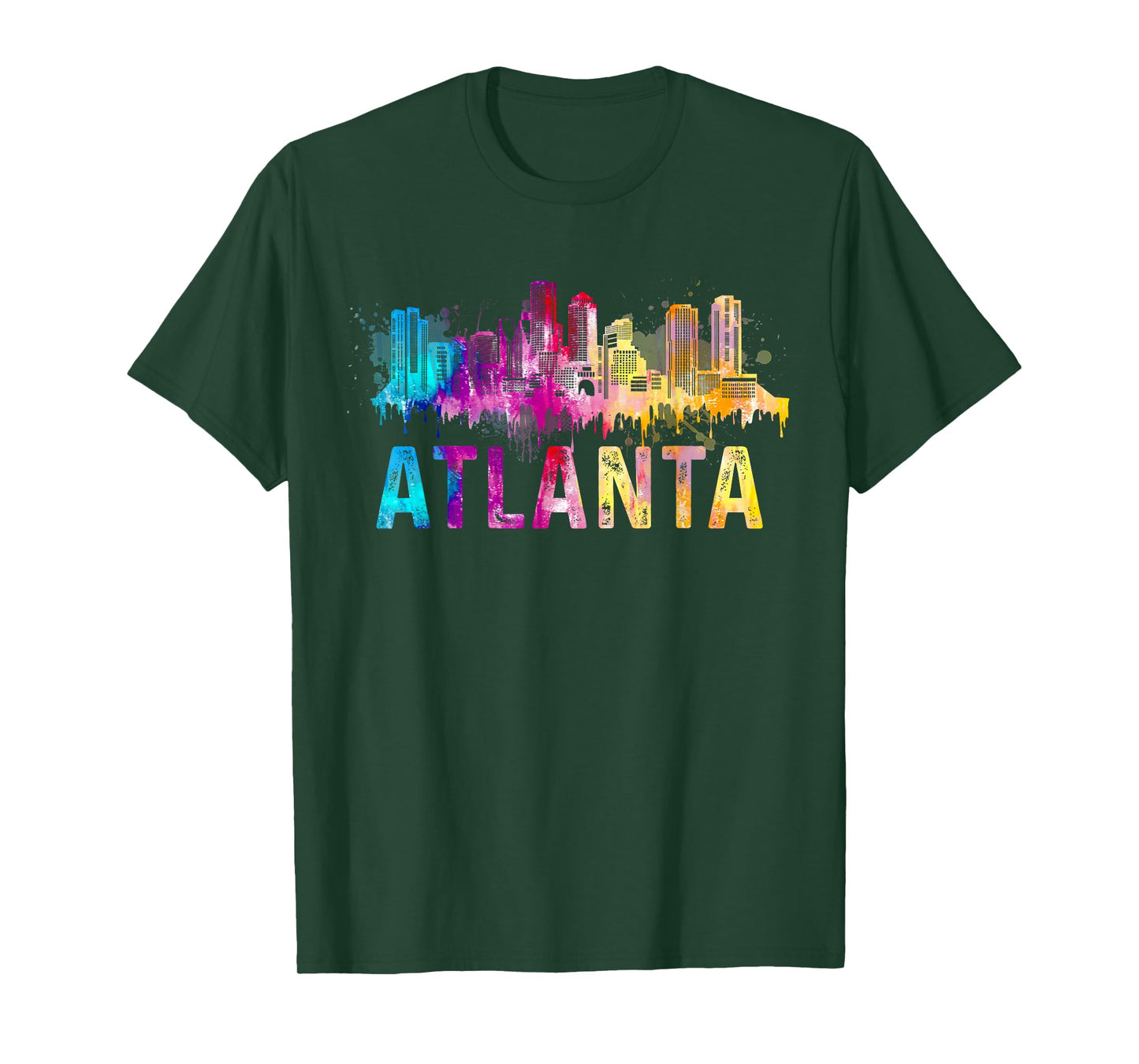 Atlanta Georgia Retro Watercolor Skyline Gifts T-Shirt