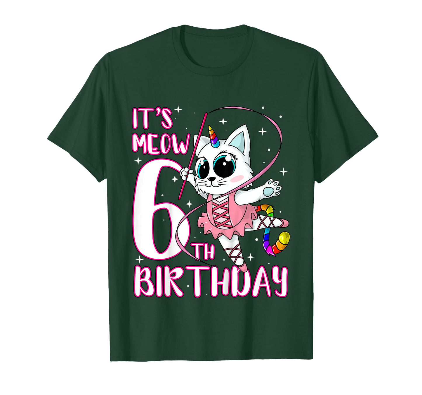 Its Meow 6th Birthday Caticorn Unicorn Kittycorn Girls Gift T-Shirt