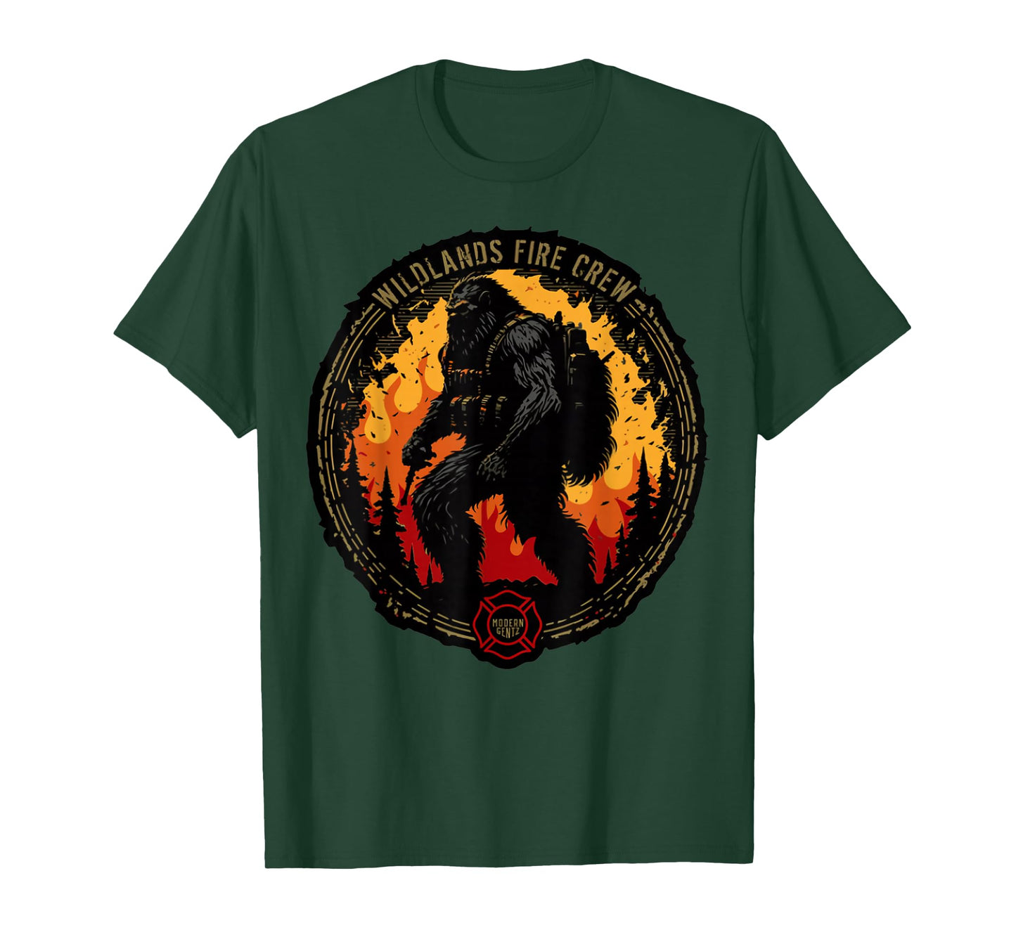 Retro Bigfoot Wildland Firefighter Sasquatch Fireman Gifts T-Shirt