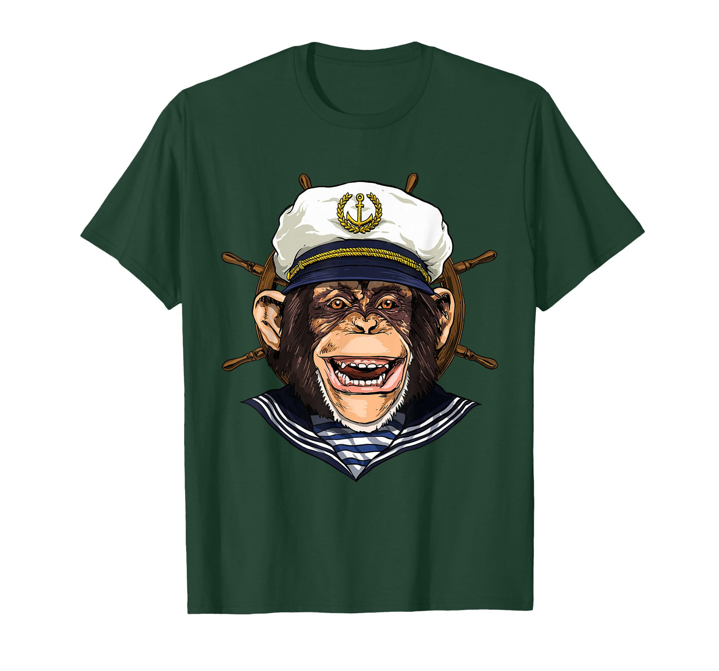 Boat Captain Monkey Boat Lover Owners Sailor Monkey Lover T-Shirt