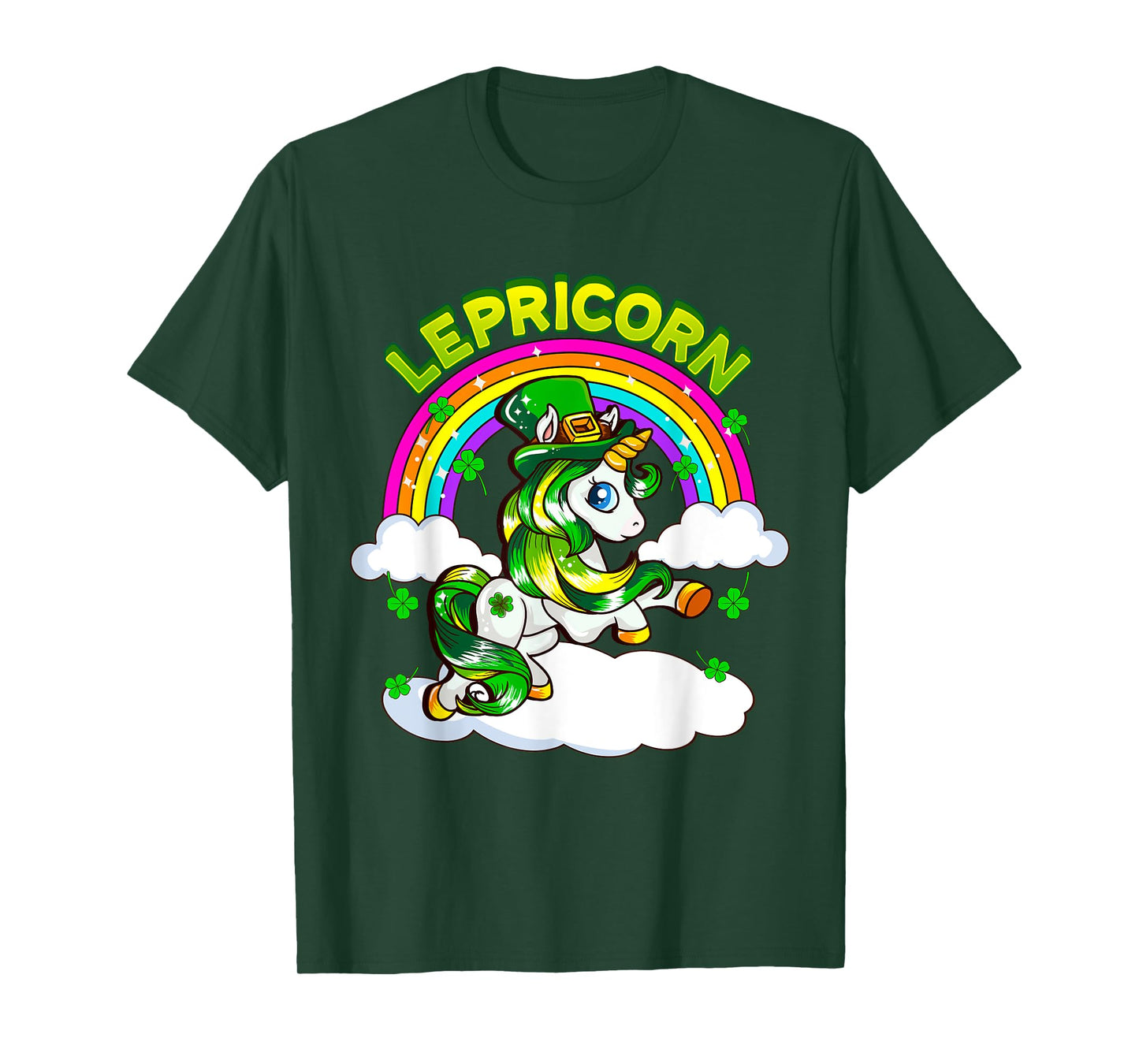 St Patricks Day Girls Unicorn Irish Lepricorn Women Youth T-Shirt