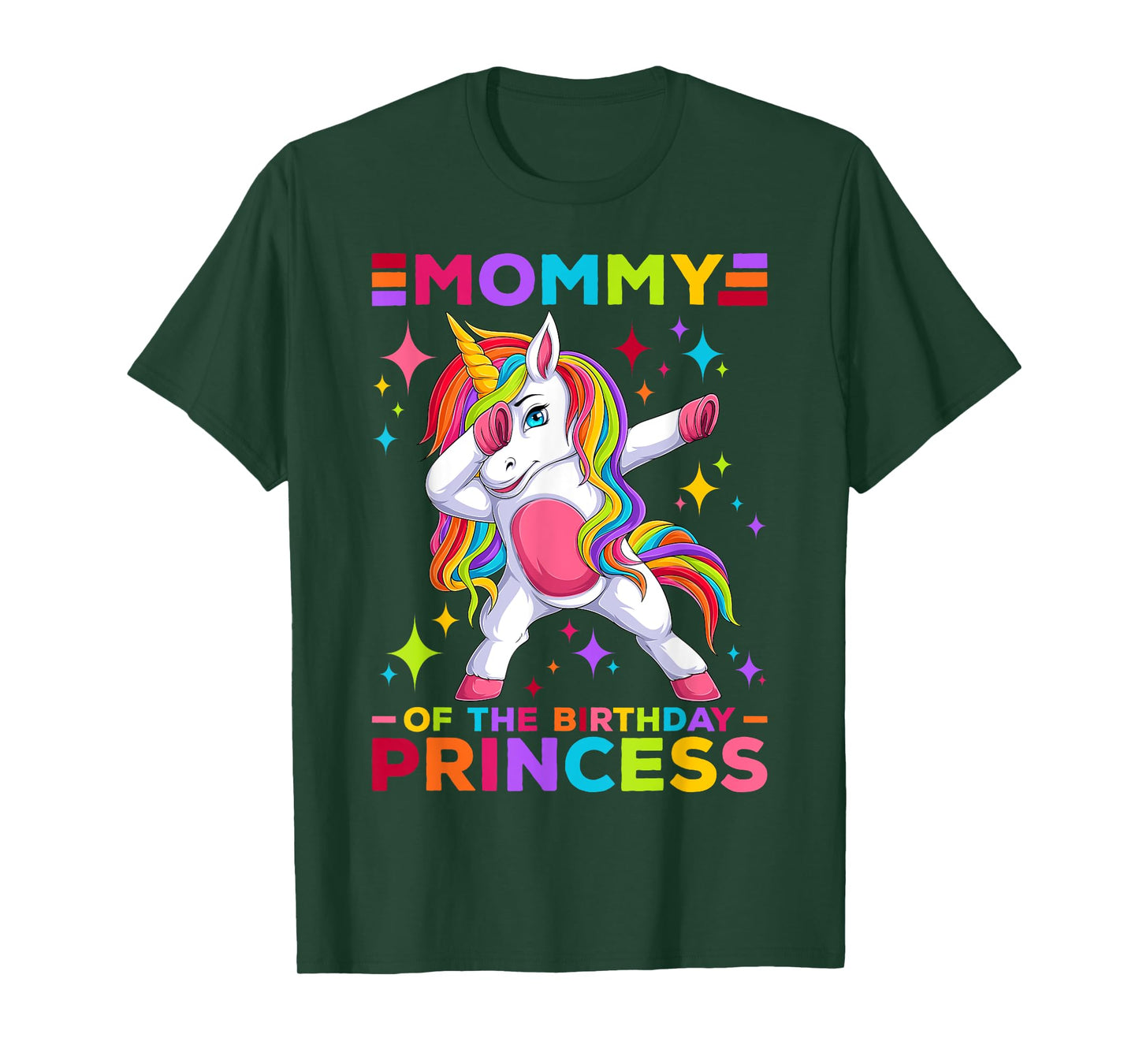 Mommy Of The Birthday Princess Dabbing Unicorn Girl Birthday T-Shirt