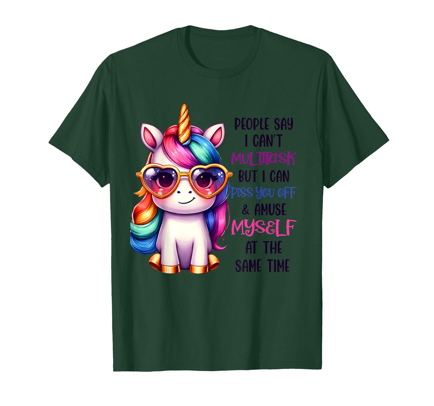 Funny Unicorn For Women People Say I Can't Multitask T-Shirt